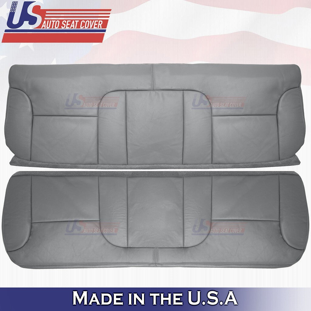 1995 to 1999 Fits Chevy Silverado Rear Bench Bottom & Top Leather Cover Gray