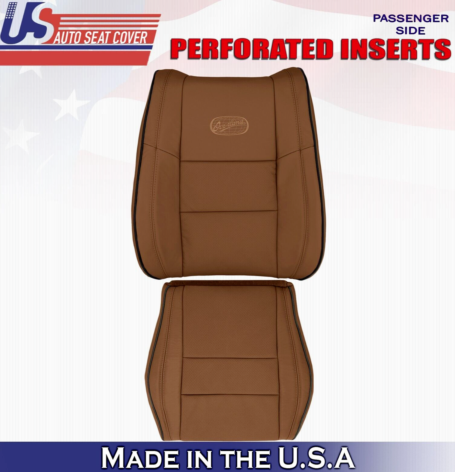 2014 For Jeep Grand Cherokee OVERLAND Passenger Top Bottom Leather Covers Brown