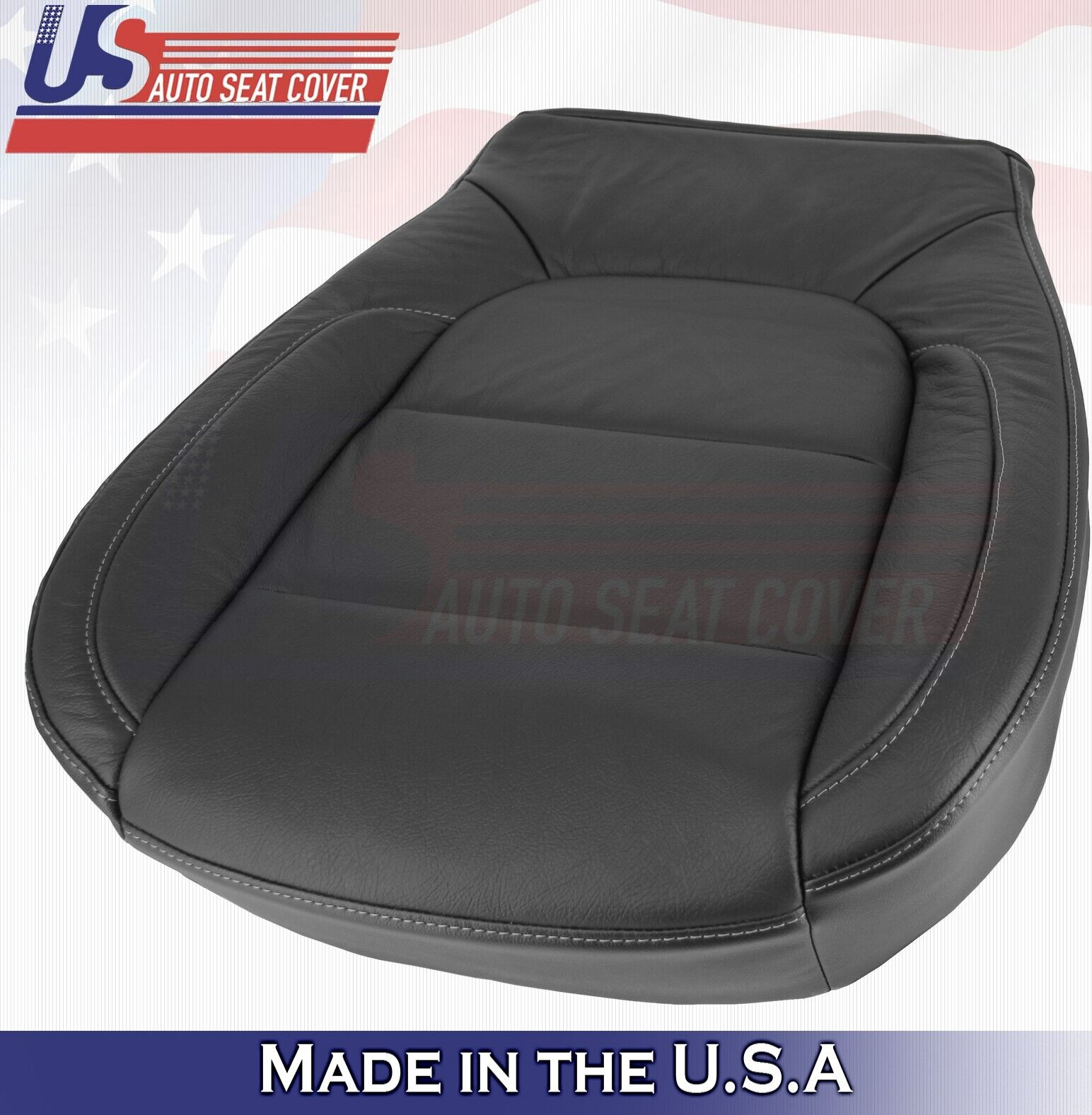 2021 2022 For Chevy Silverado 1500 WT Front Driver Bottom Leather Seat Cover BLK