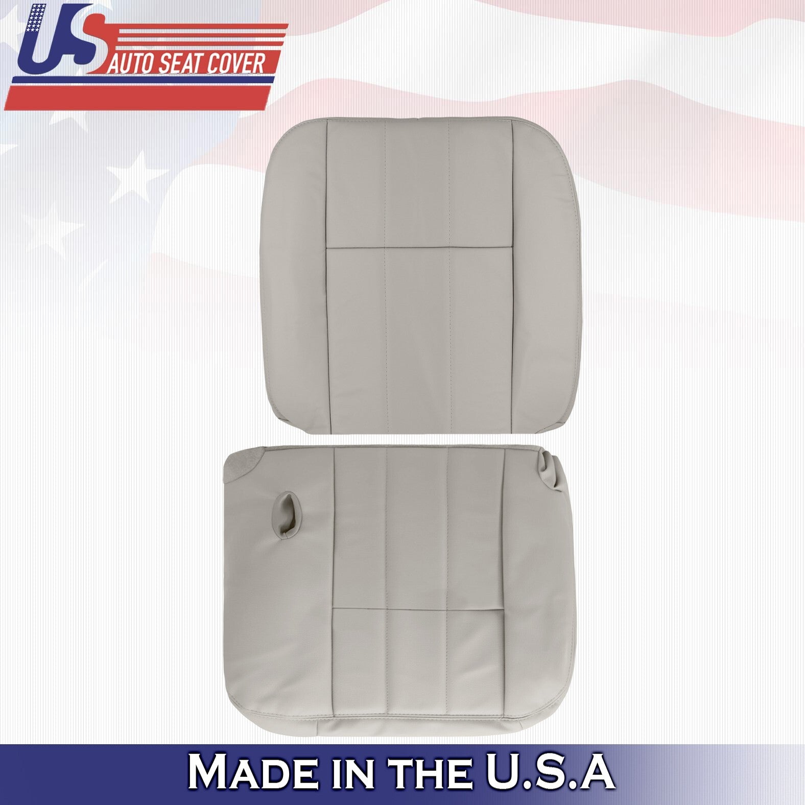 2003 2004 For Mercury Grand Marquis Driver Top & Bottom Leather Seat Covers Gray