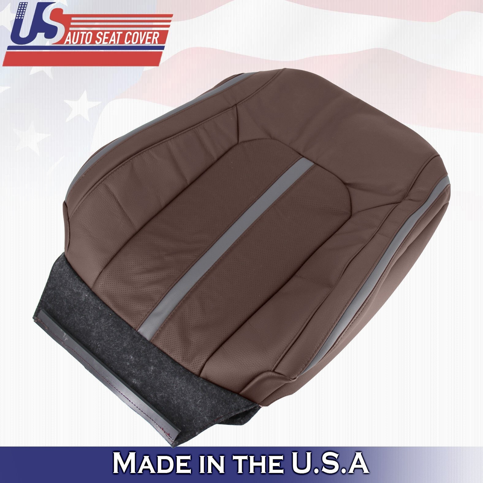 2015 to 2020 For Ford F150 Platinum Driver Top Perf Leather Seat Cover Brown