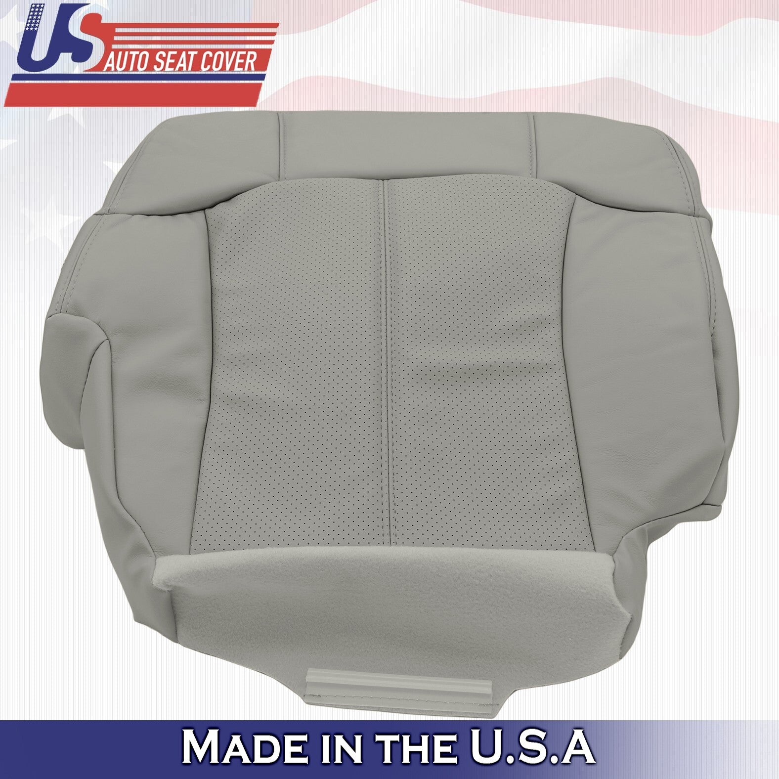 1999 to 2002 Fits Cadillac Escalade Passenger Bottom Leather Seat Cover Gray