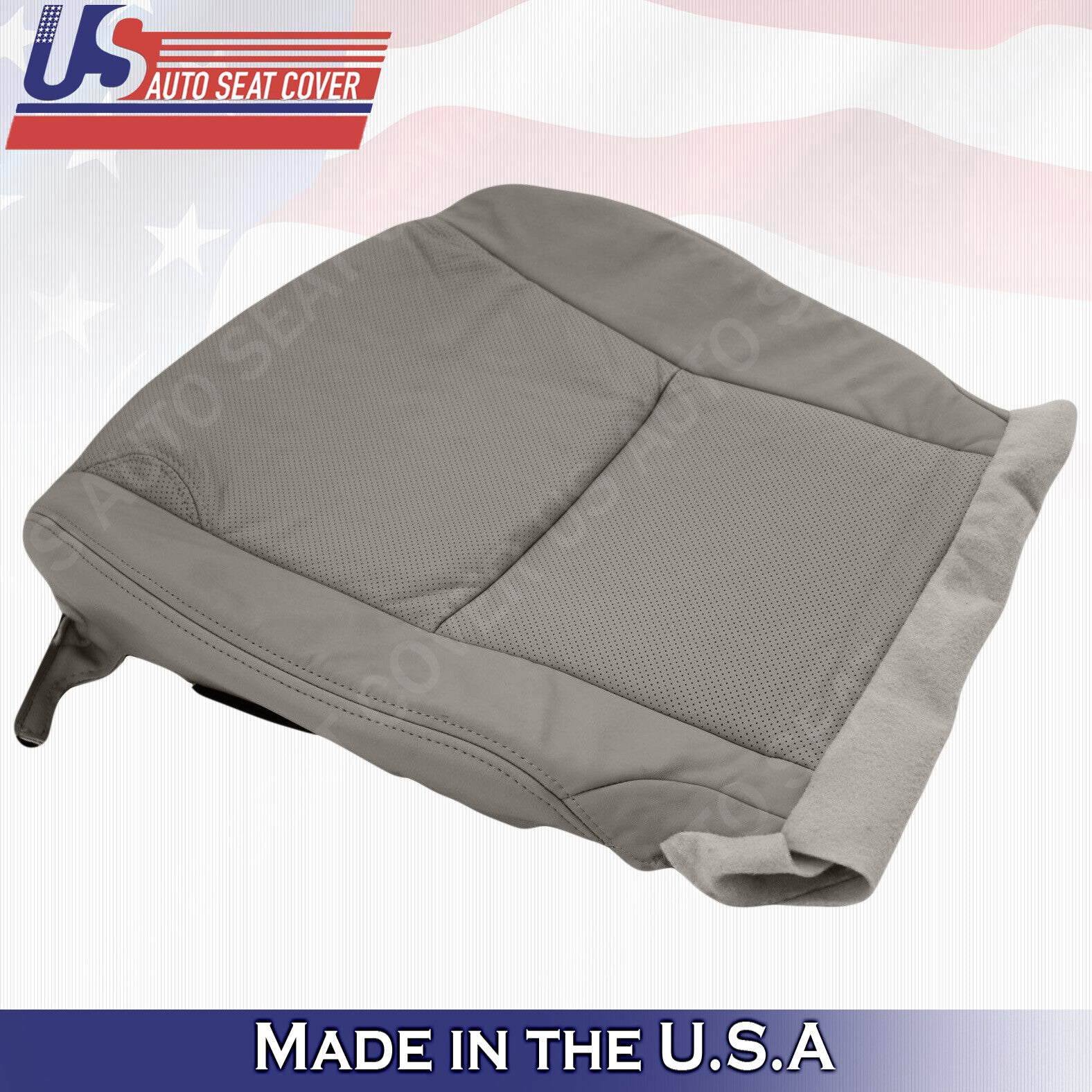 Fits 2006 to 2011 Lexus GS350 Driver Bottom Leather Perforated Seat Cover GRAY