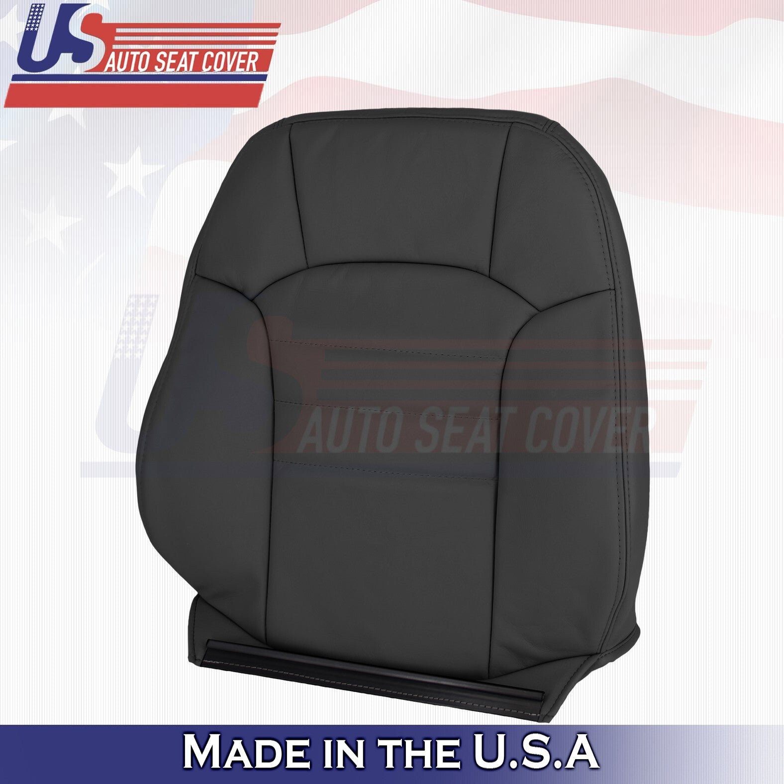 2002-2004 Fits Jeep Liberty Passenger Bottom & Top Leather Seat Cover Dark Gray