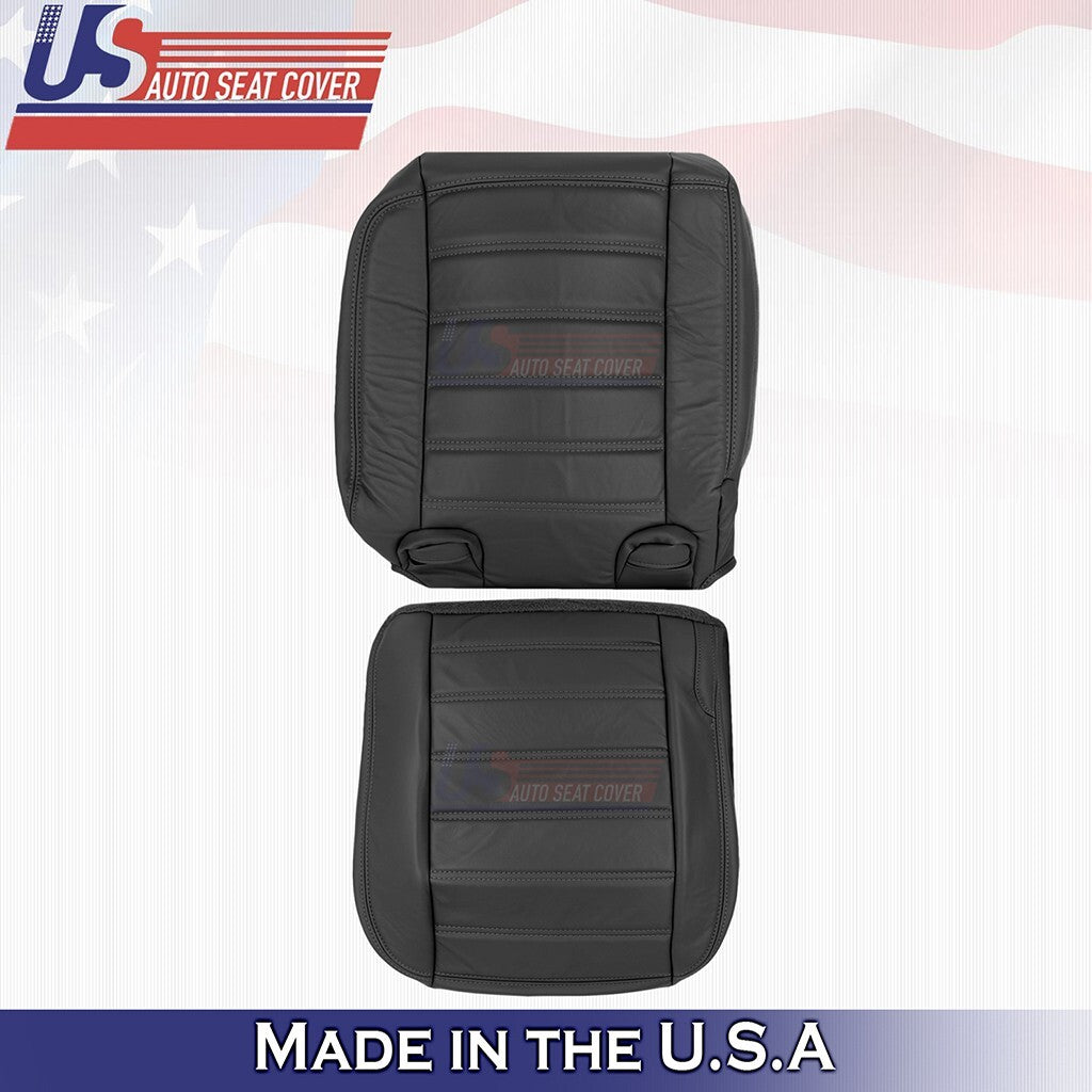 2003 to 2007 FOR Hummer H2 REAR Passenger Bottom & Top Leather Cover Black