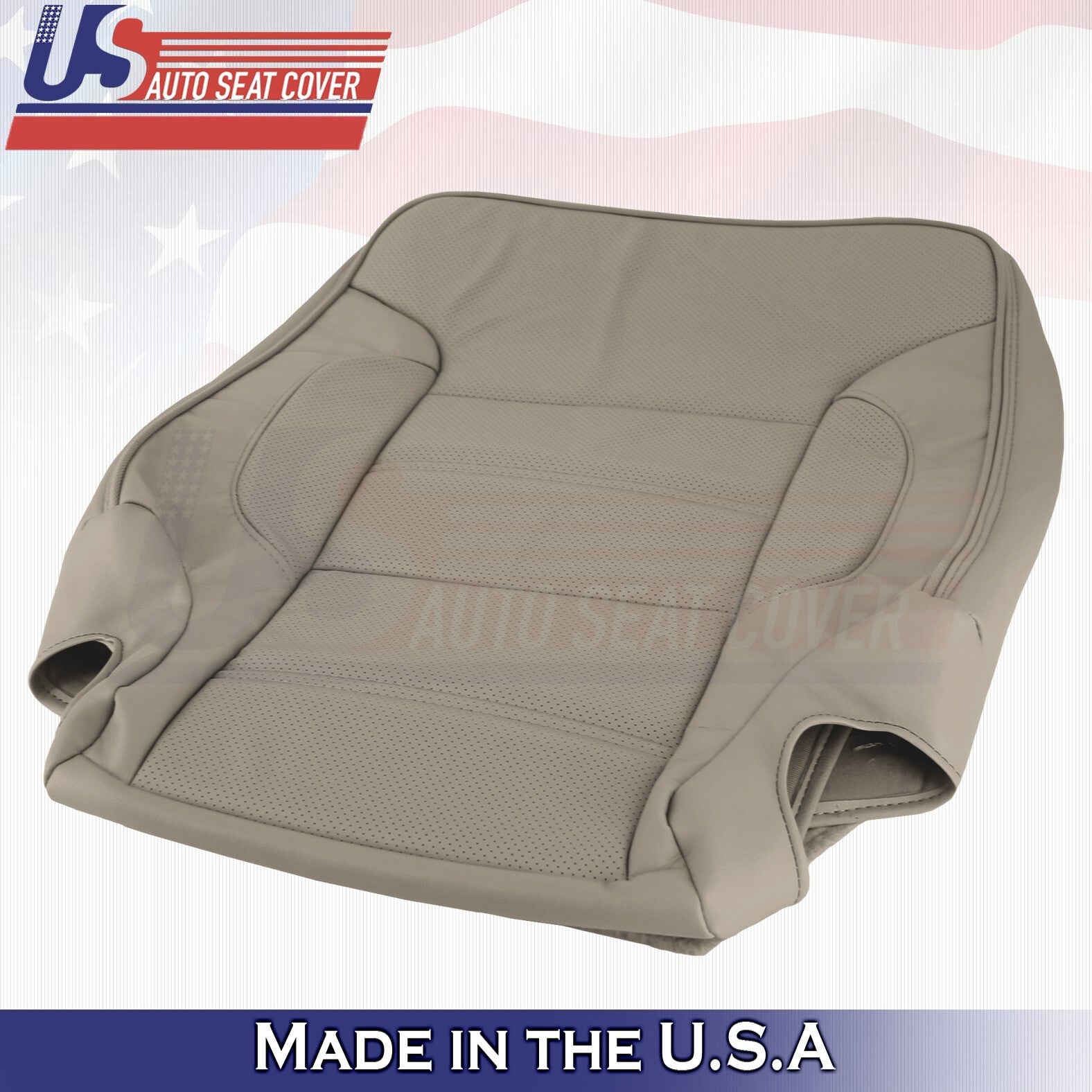 2015 For GMC Sierra Denali Rear Passenger Top & Bottom Leather Seat Covers Tan