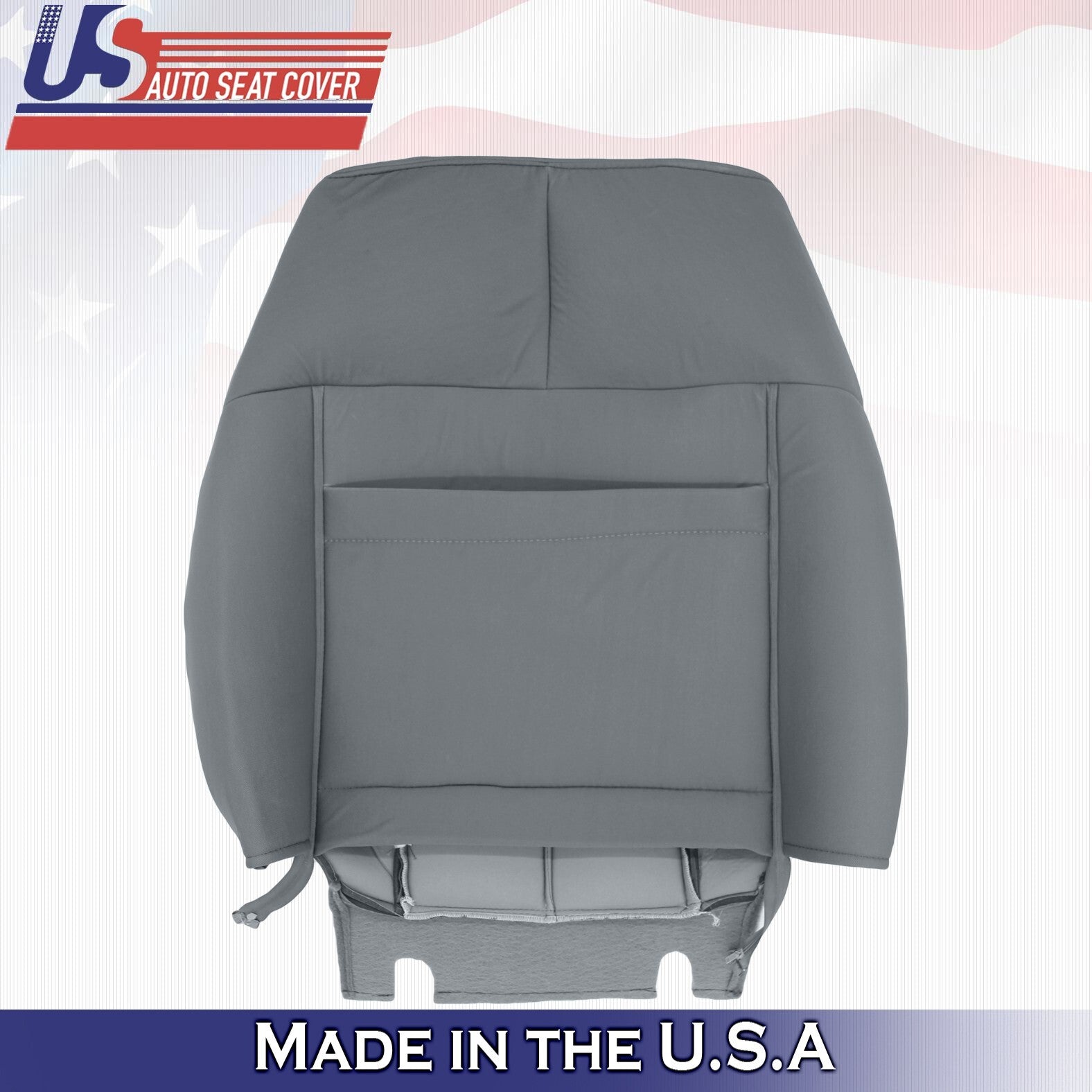 2014 2015 2016 For Ford F450 F550 XLT Driver Top & Bottom Cloth Seat Covers Gray