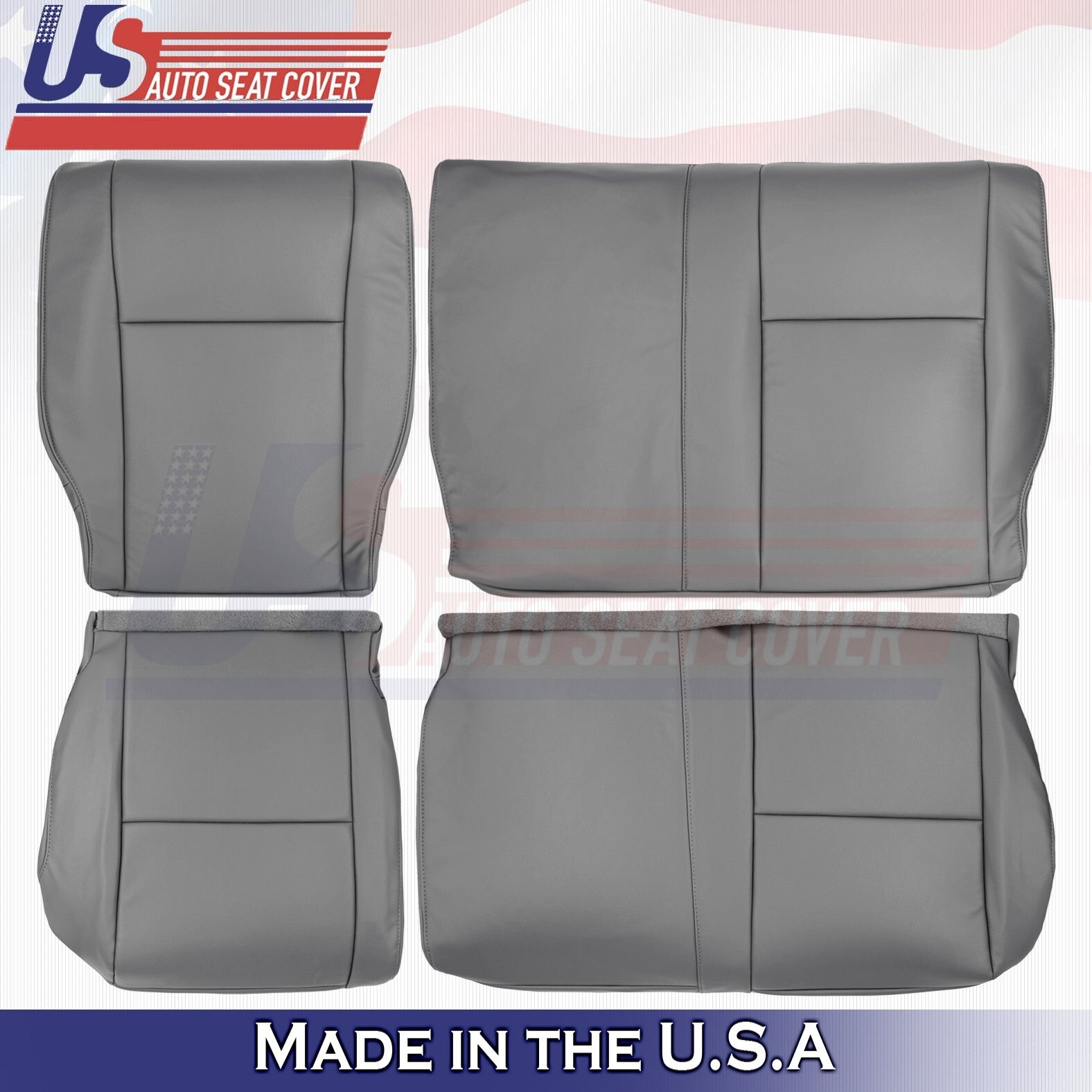 2007-2010 FitsToyota Tundra Rear Driver PassengerBottoms&Tops Leather Cover Gray