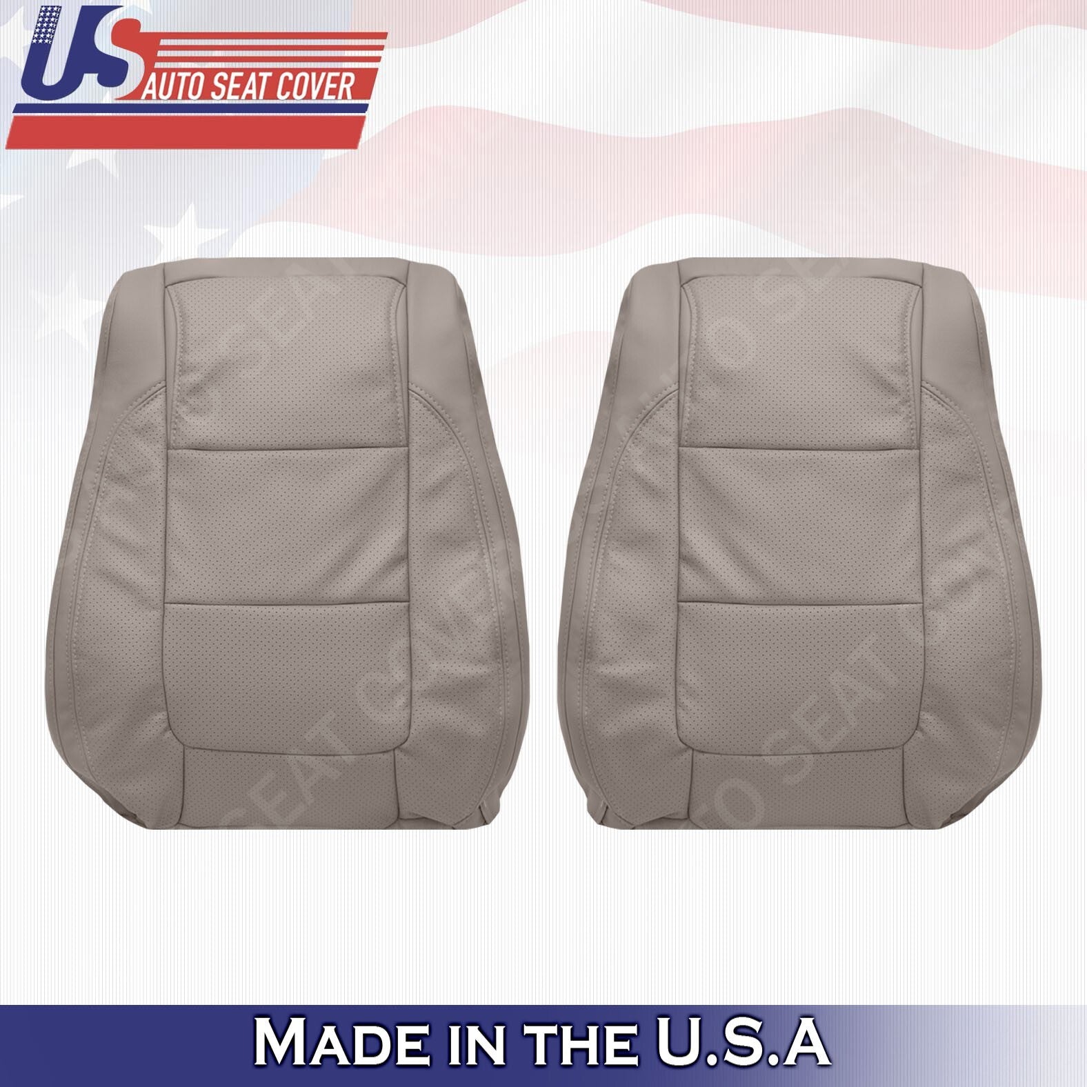 2011-2015 Fits Ford Explorer Driver & Passenger Tops Leather Covers Gray