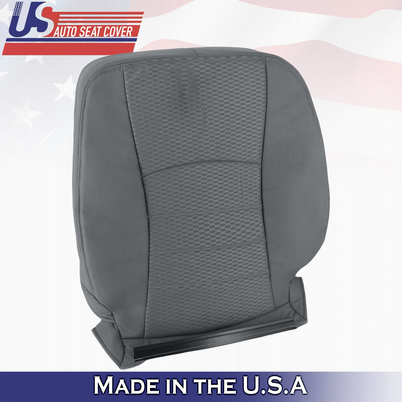 2013 to 2018 For Dodge Ram 4500 SLT Driver Top & Bottom Cloth Seat Covers Gray