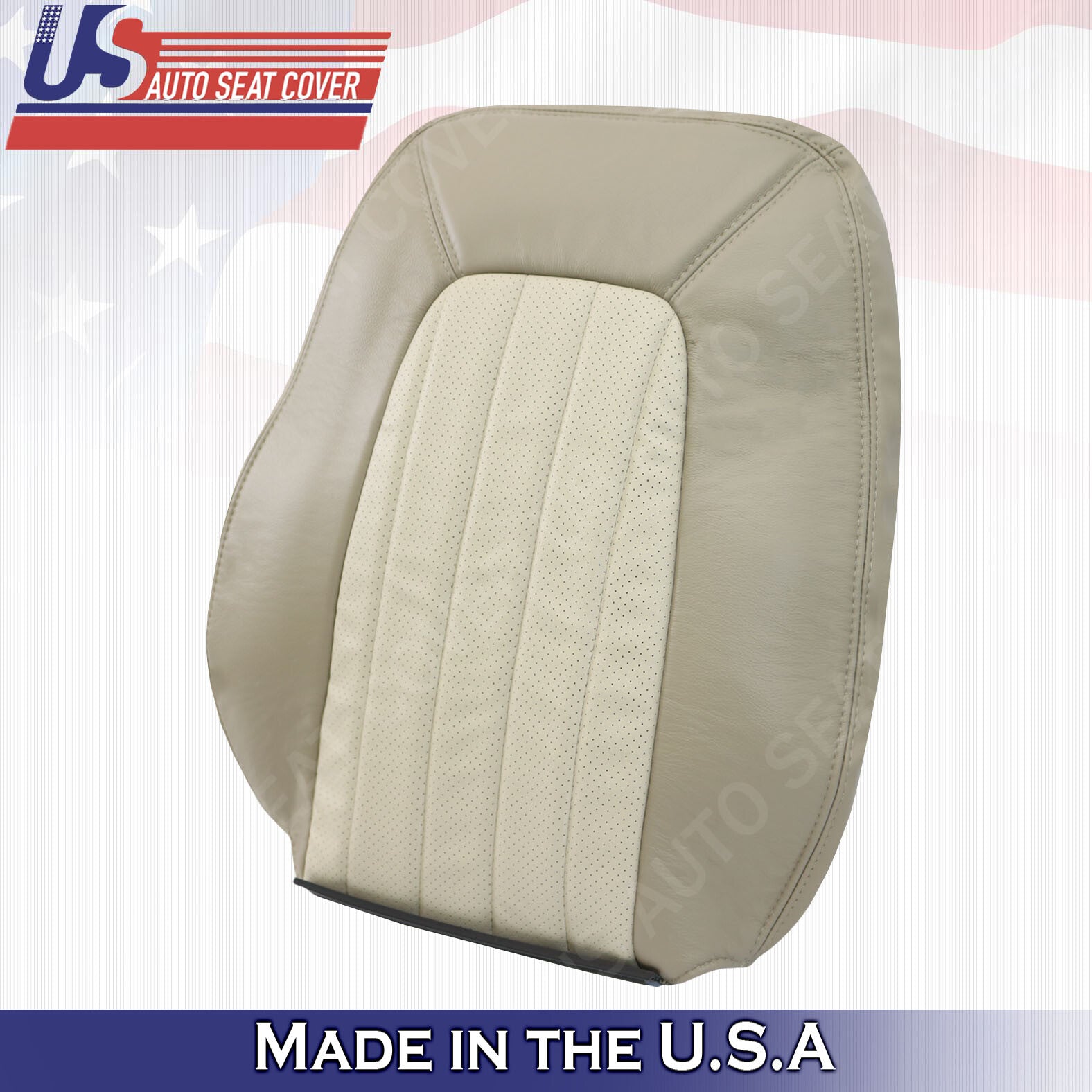 2002 TO 2005 Mercury Mountaineer Driver Top Perforated Leather Cover 2-tone Tan