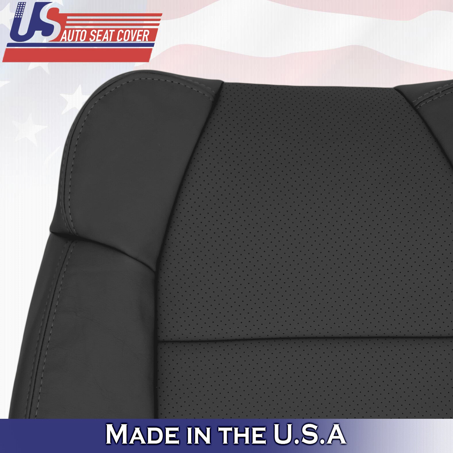 2006 For Acura MDX Driver & Passenger 2x Top Synthetic Leather Seat Covers Black