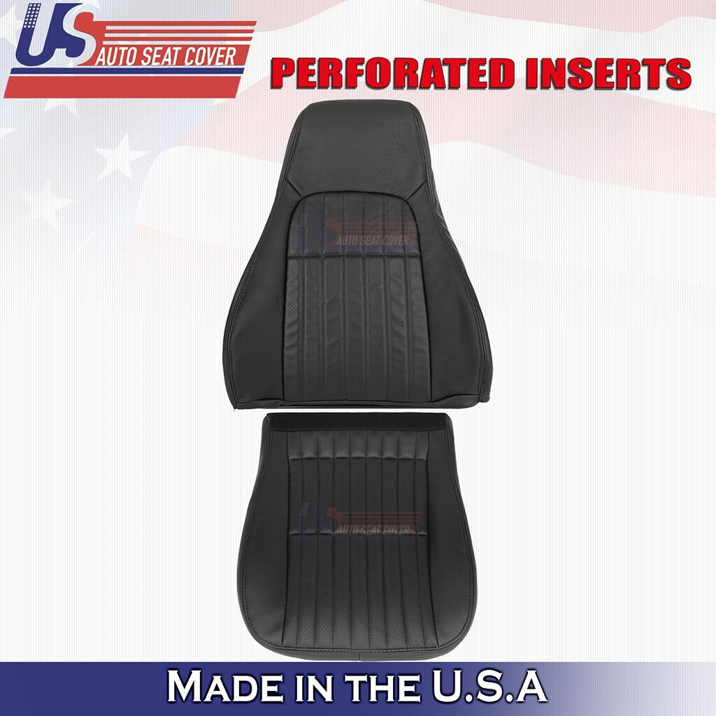 1997 to 2002 For Chevy Camaro Driver&Passenger Bottoms &Tops Leather Cover Black