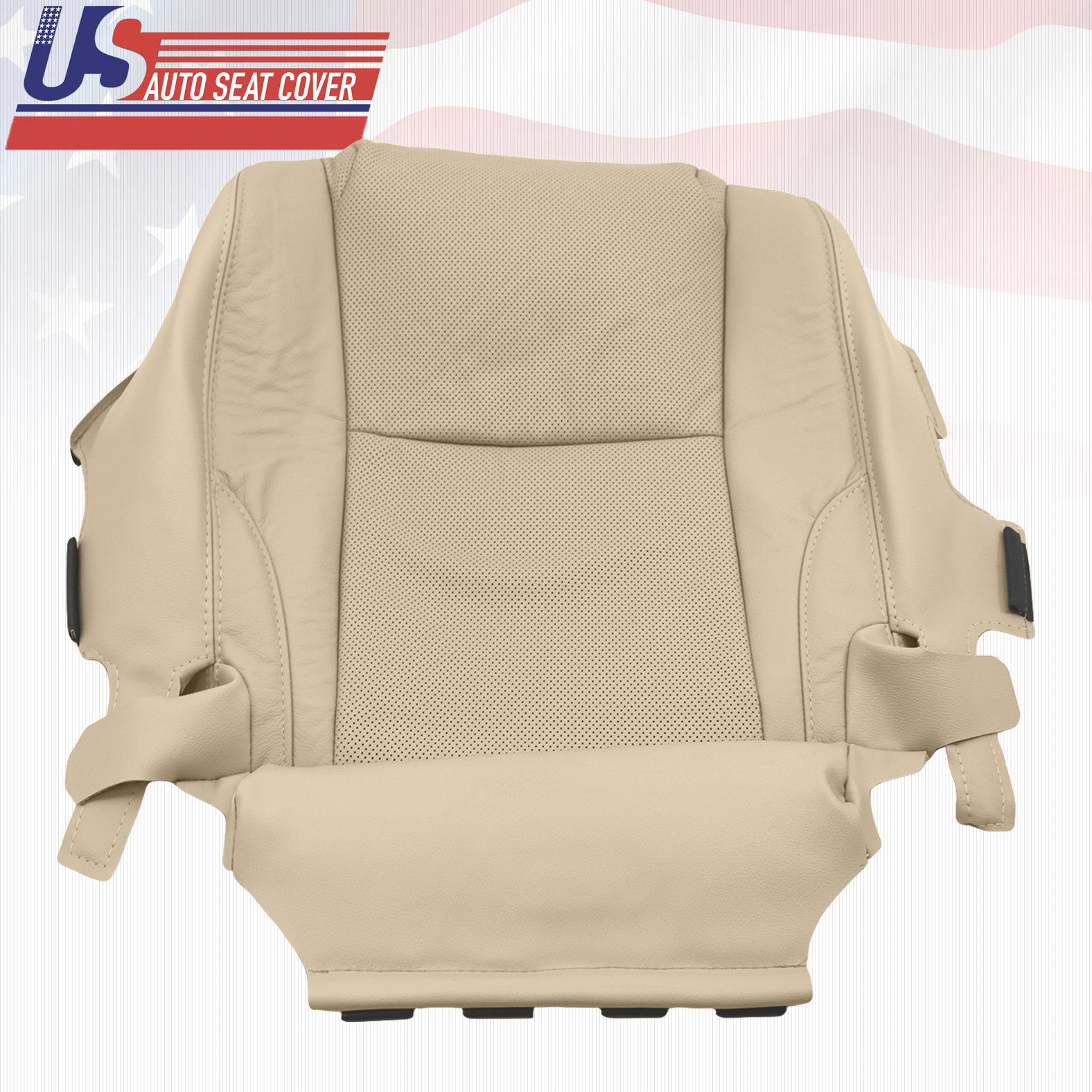 Fits 2006-2013 Lexus IS250 Left & Right Bottom Seat Cover Perforated Leather Tan