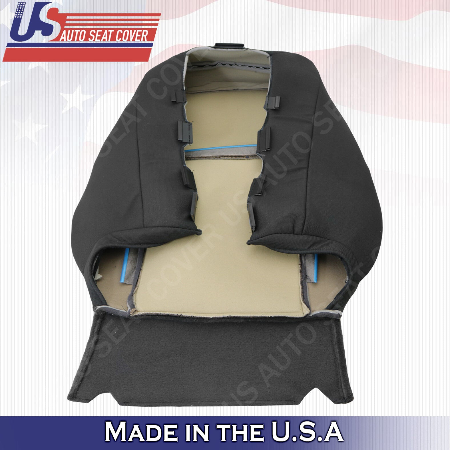 Fits 2009 to 2014 Chevy Silverado Front Driver Top Cloth Seat Cover Ebony Black