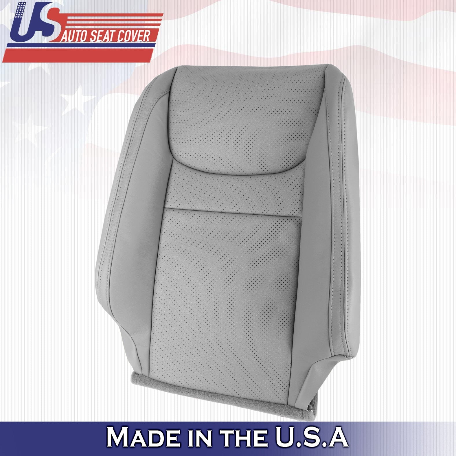 2001 2002 2003 For Toyota Highlander Driver Top & Bottom Leather Seat Cover Gray