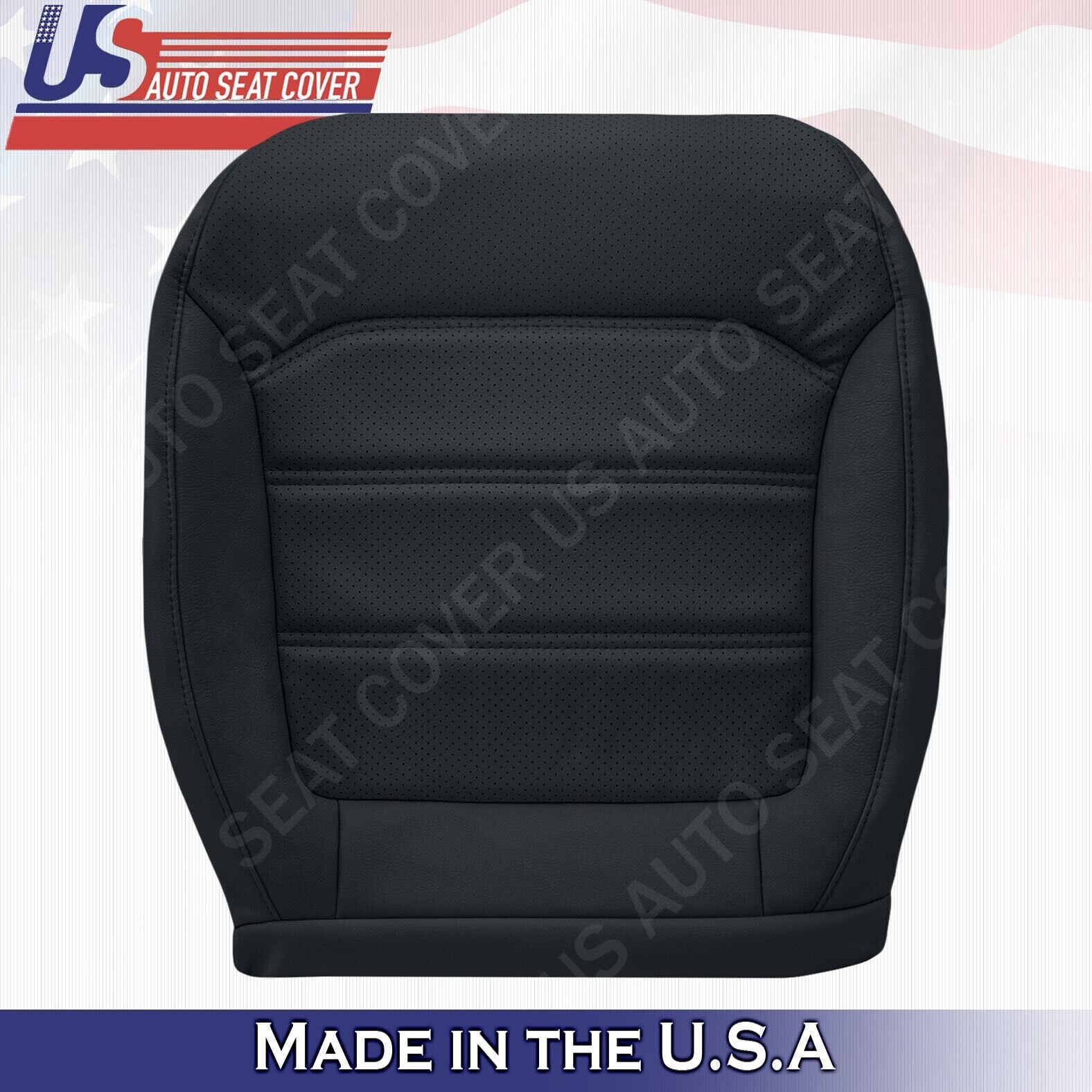 2012 to 2020 Fits Volkswagen Passat Driver Bottom & Top Leather Seat Cover Black
