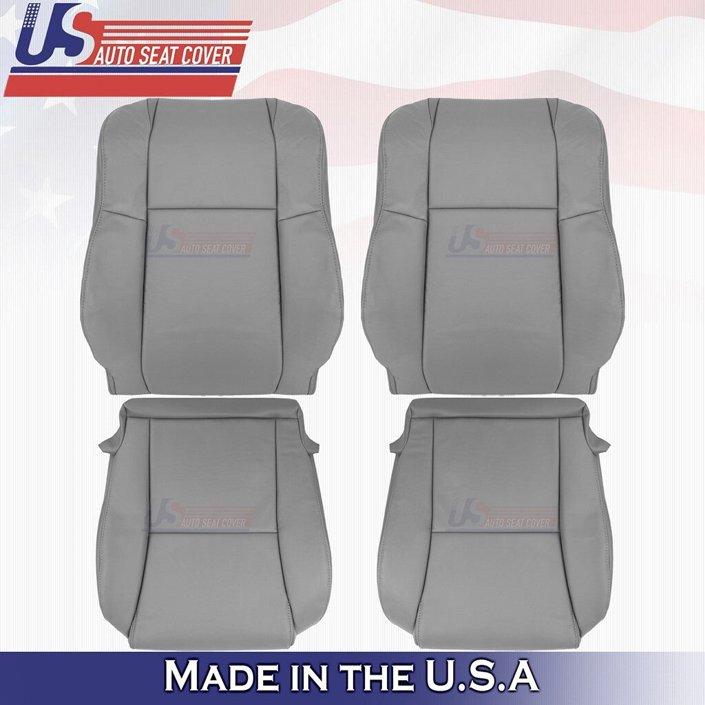 2009 to 2015 For Toyota Tacoma Driver & Passenger Top Bottom Leather Cover Gray