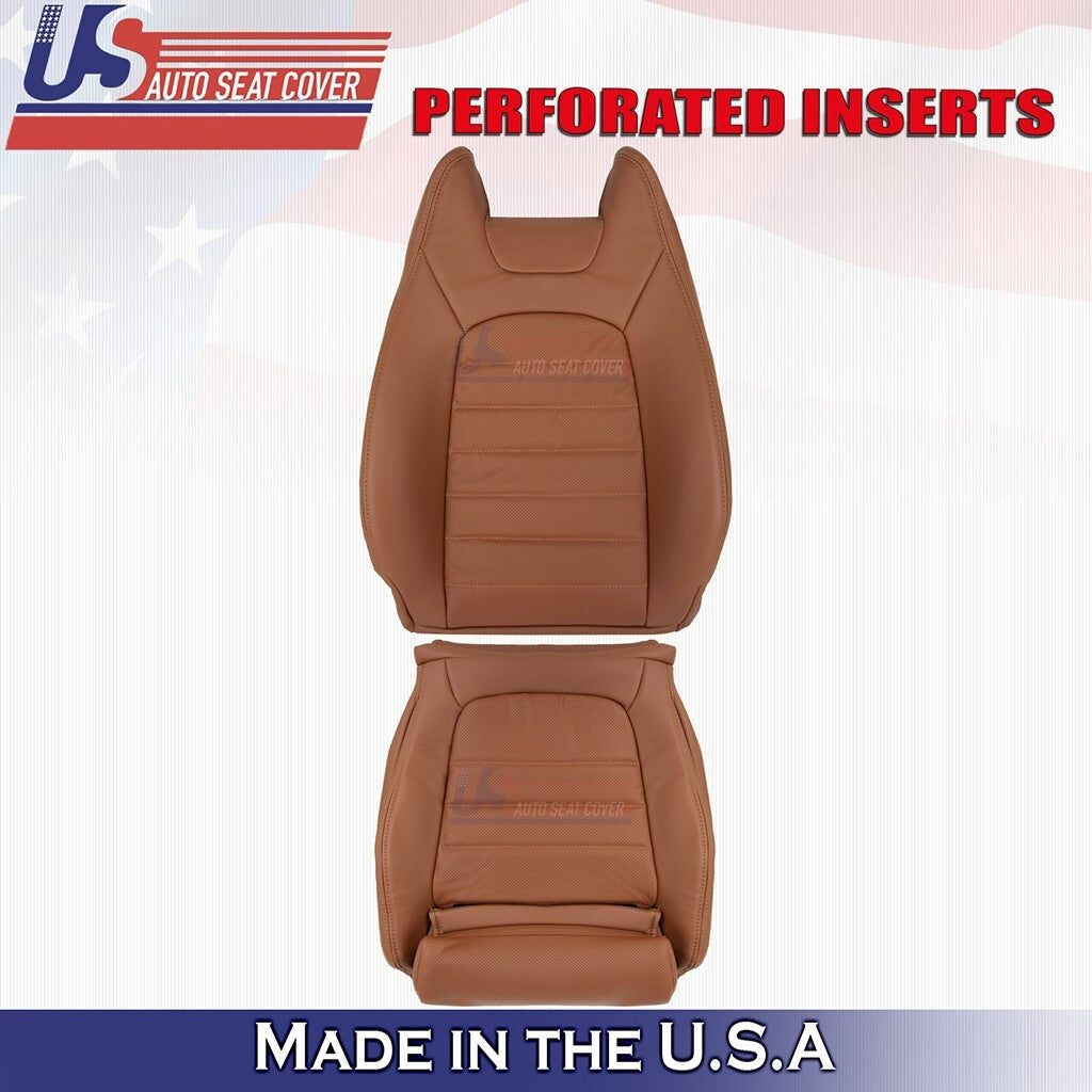 2015 to 2021 Fits Mercedes Benz C250 Front Set Bottoms &Tops Vinyl Cover Brown