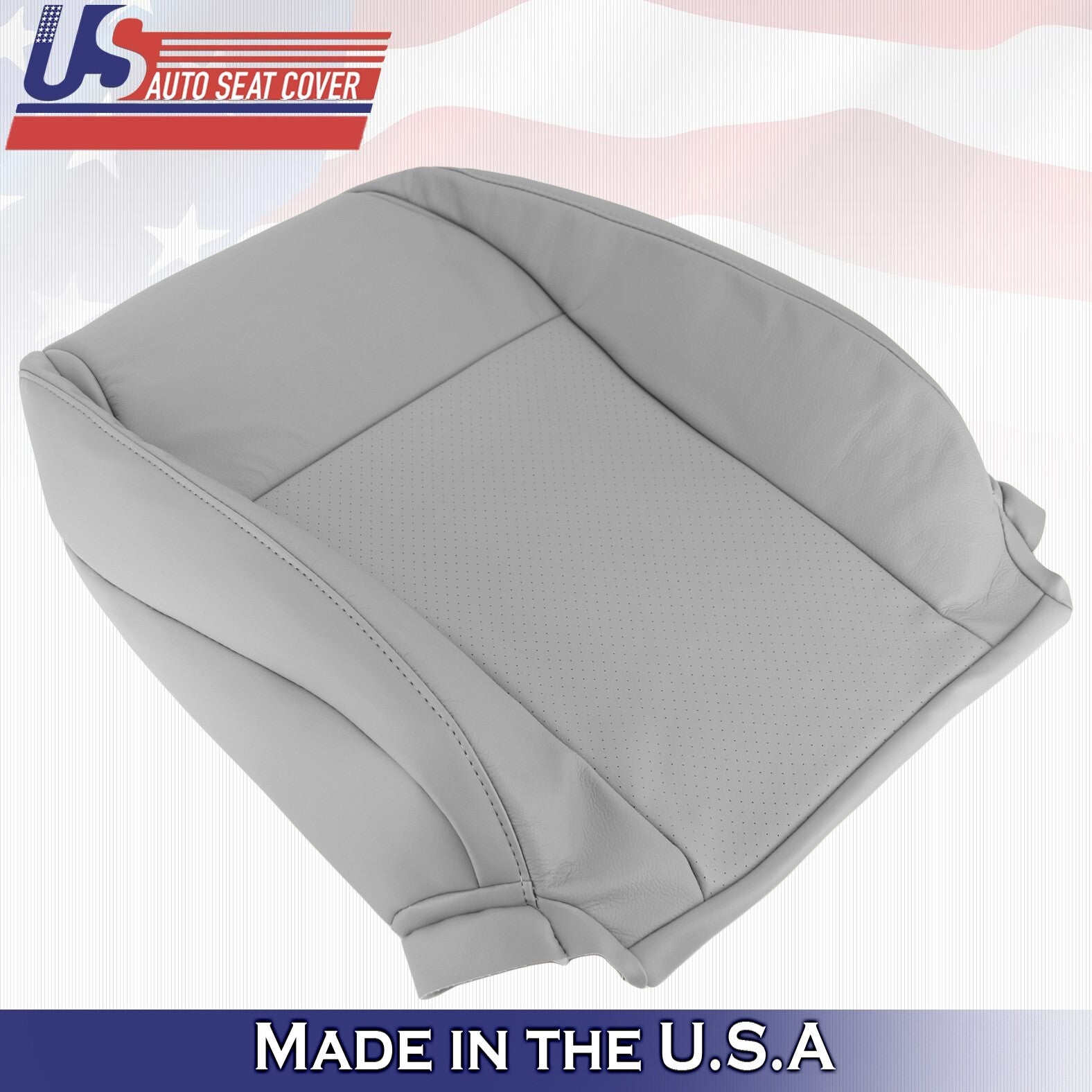 2004 2005 For Toyota Highlander Passenger Top Perforated Leather Seat Cover Gray