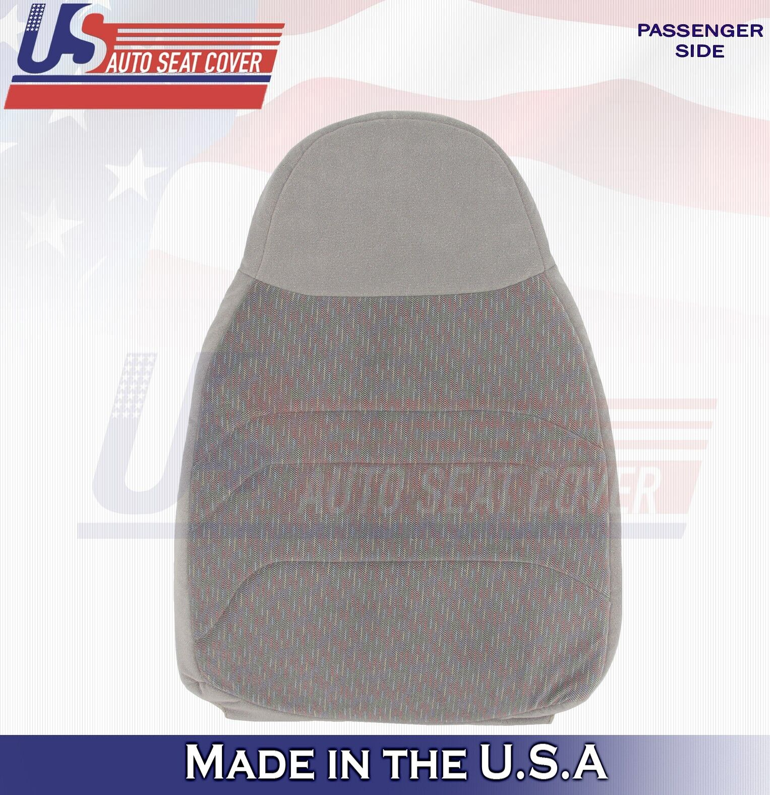 1996 1997 For Ford F150 F250 F350 XLT Front Passenger Top Cloth Seat Cover Gray