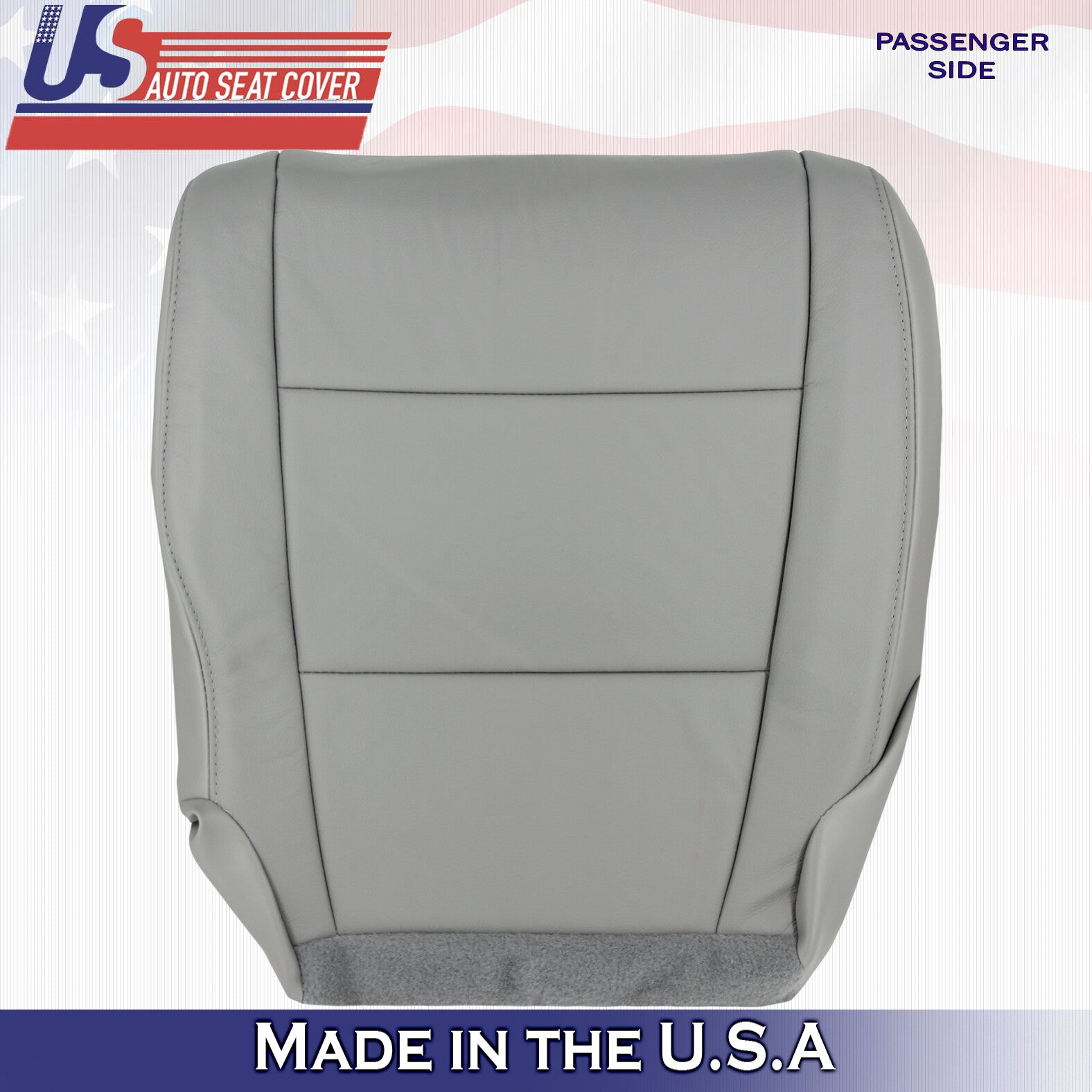 2012 2013 For Honda Pilot Passenger Bottom Synthetic Leather Seat Cover Gray