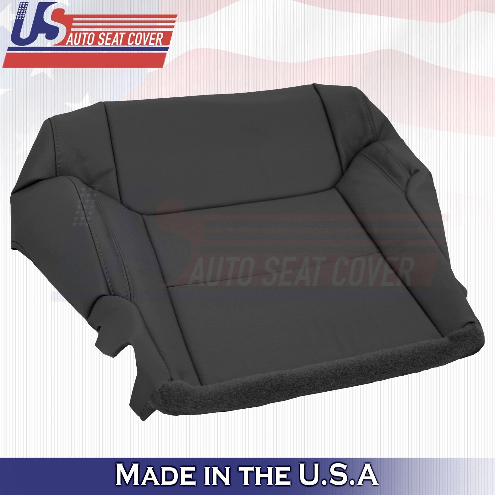 2014 to 2018 For Toyota Tundra Passenger Top & Bottom Leather Seat Covers BLACK