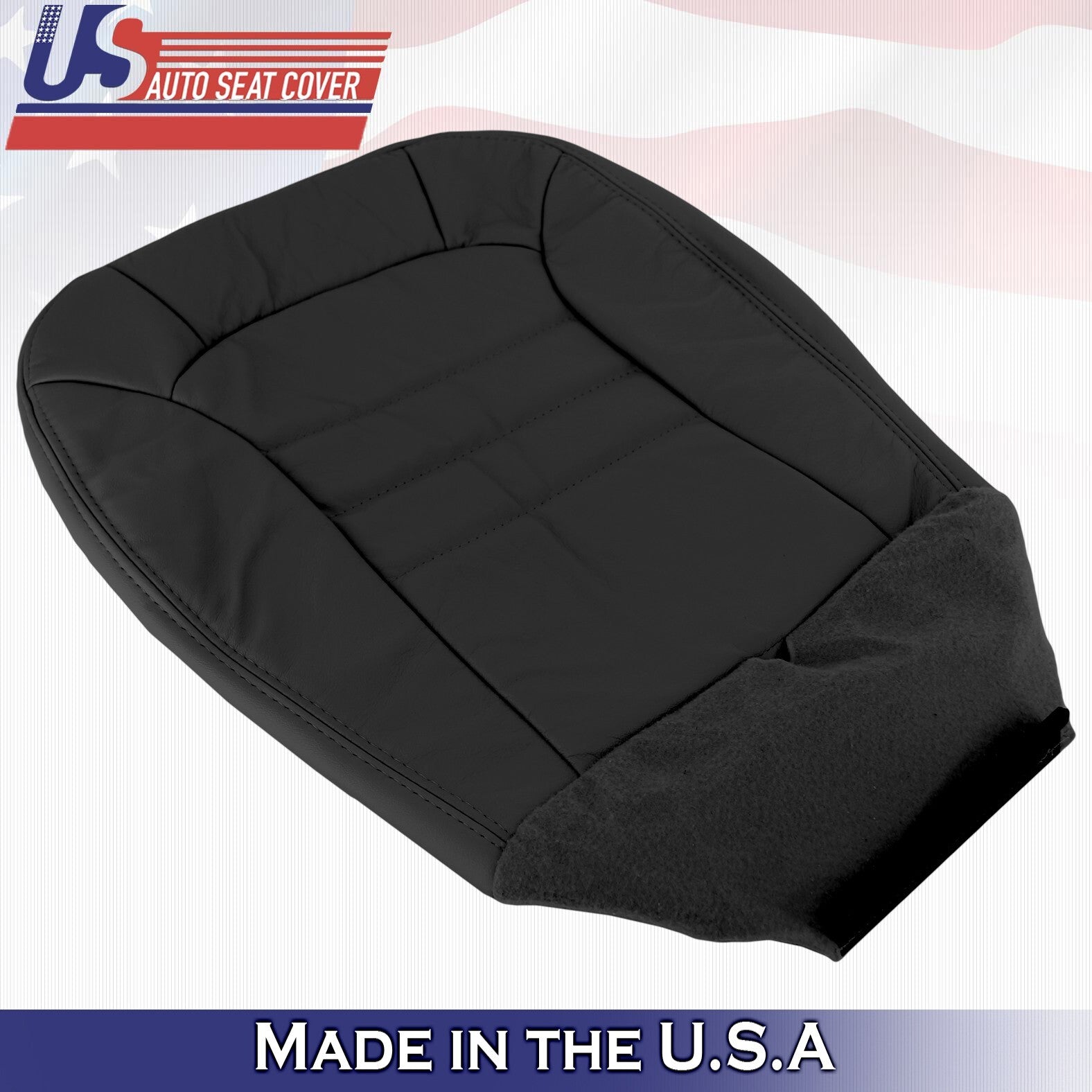 2002-2004 Fits Jeep Liberty Passenger Bottom & Top Leather Seat Cover Dark Gray
