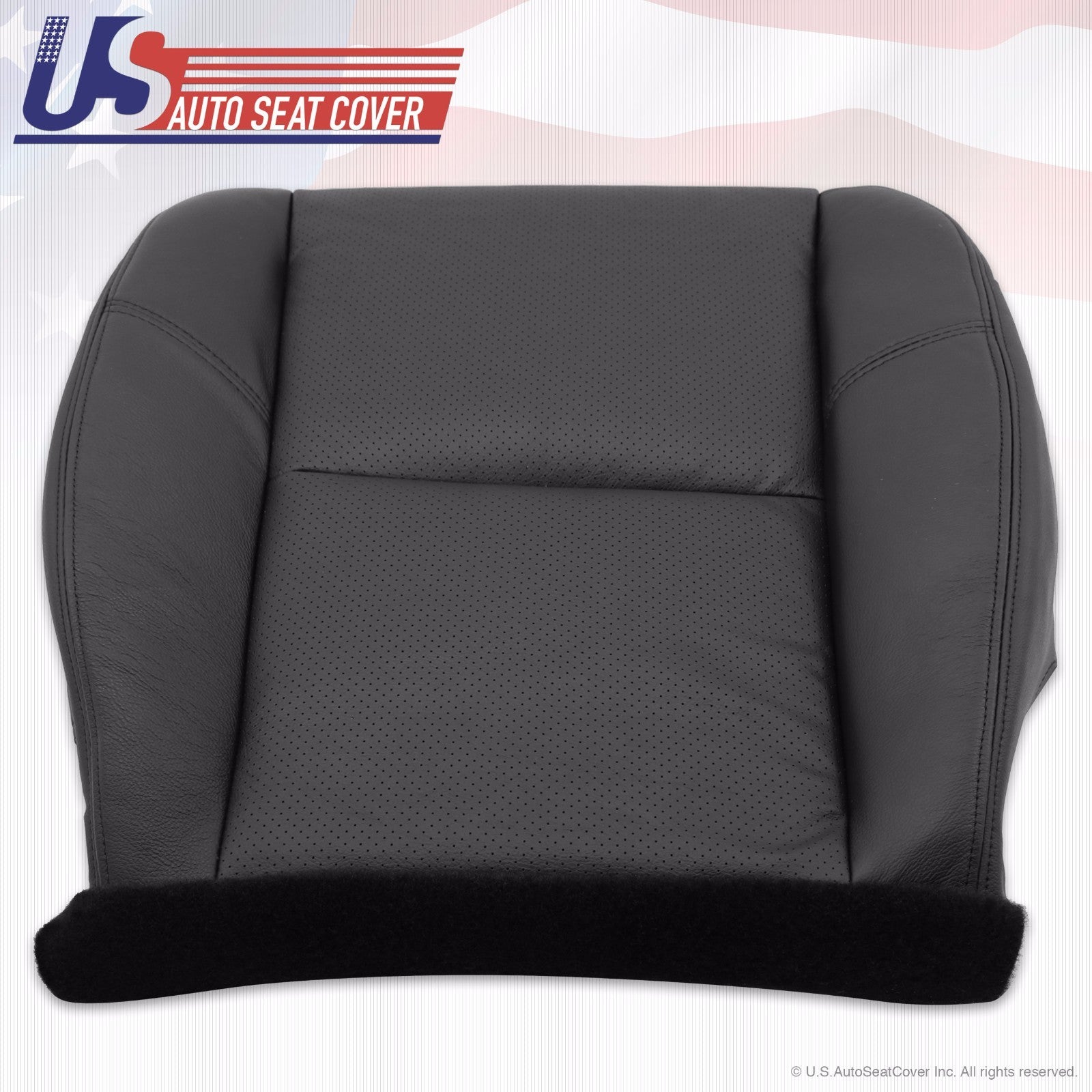 2013 Chevy Avalanche LTZ PASSENGER Bottom Seat Cover PERFORATED LEATHER BLACK
