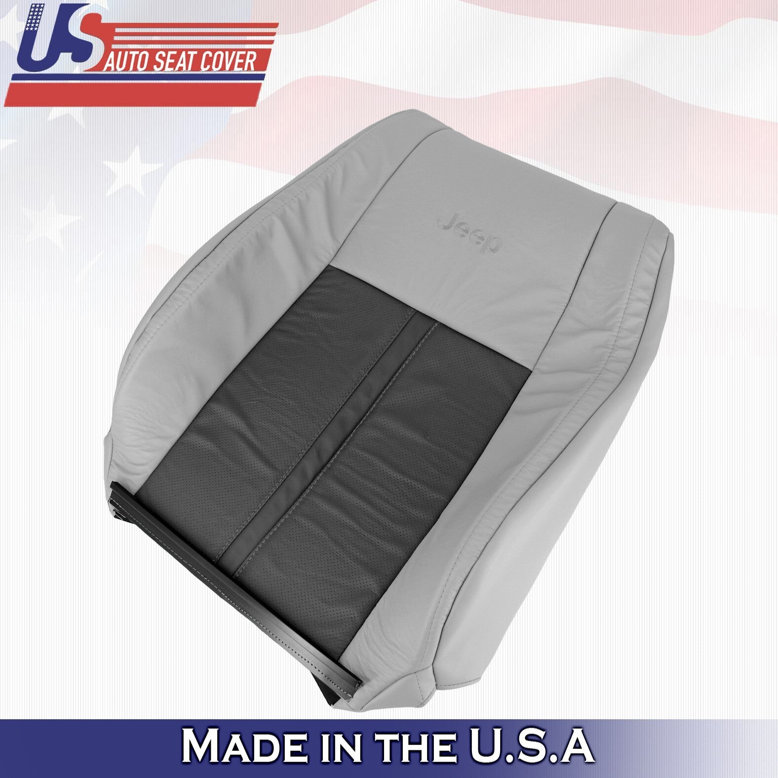 2007 For Jeep Grand Cherokee Limited Driver & Passenger Top Leather Covers Gray