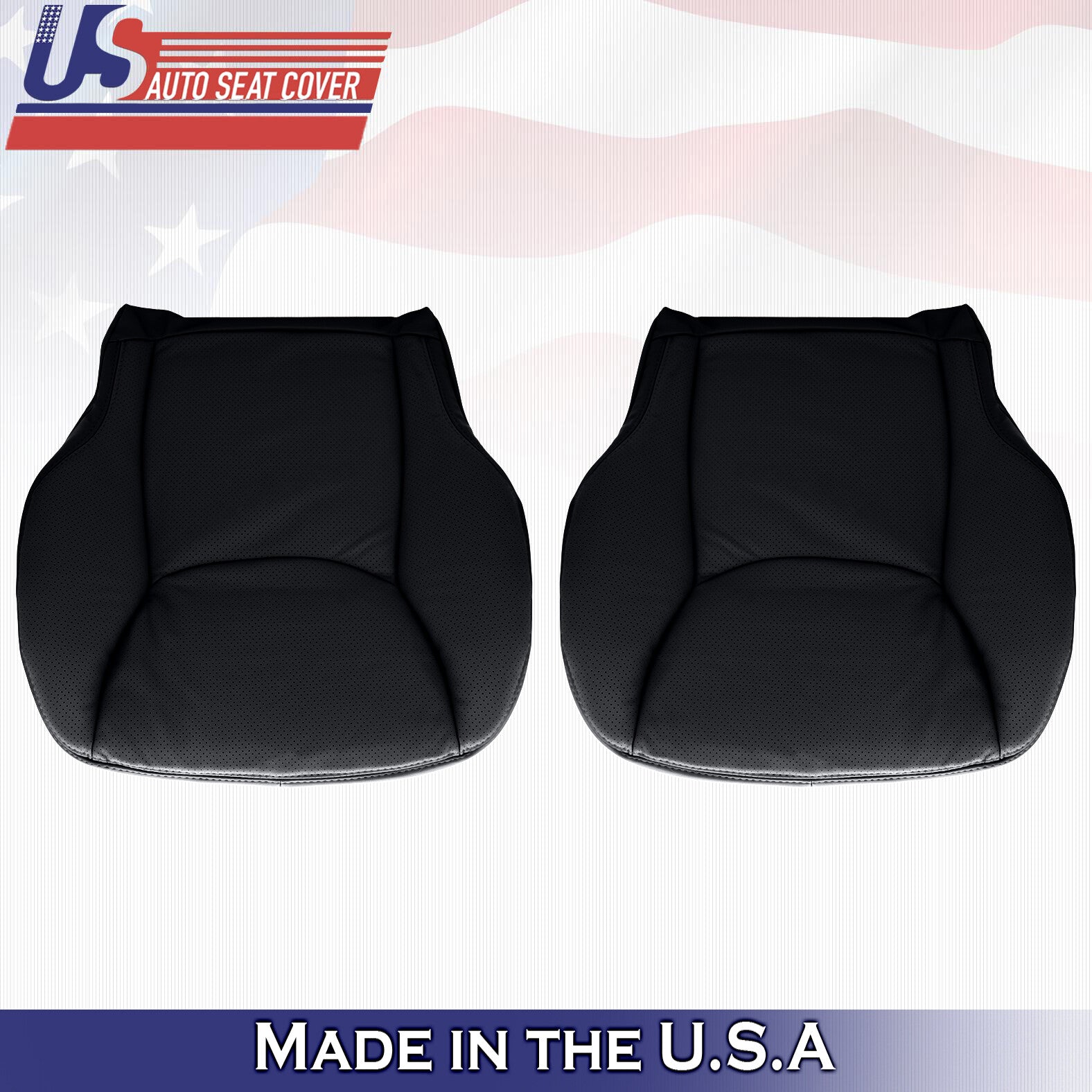 2000 to 2002 Mercedes Benz S Class Driver Passenger Bottom Leather Covers Black