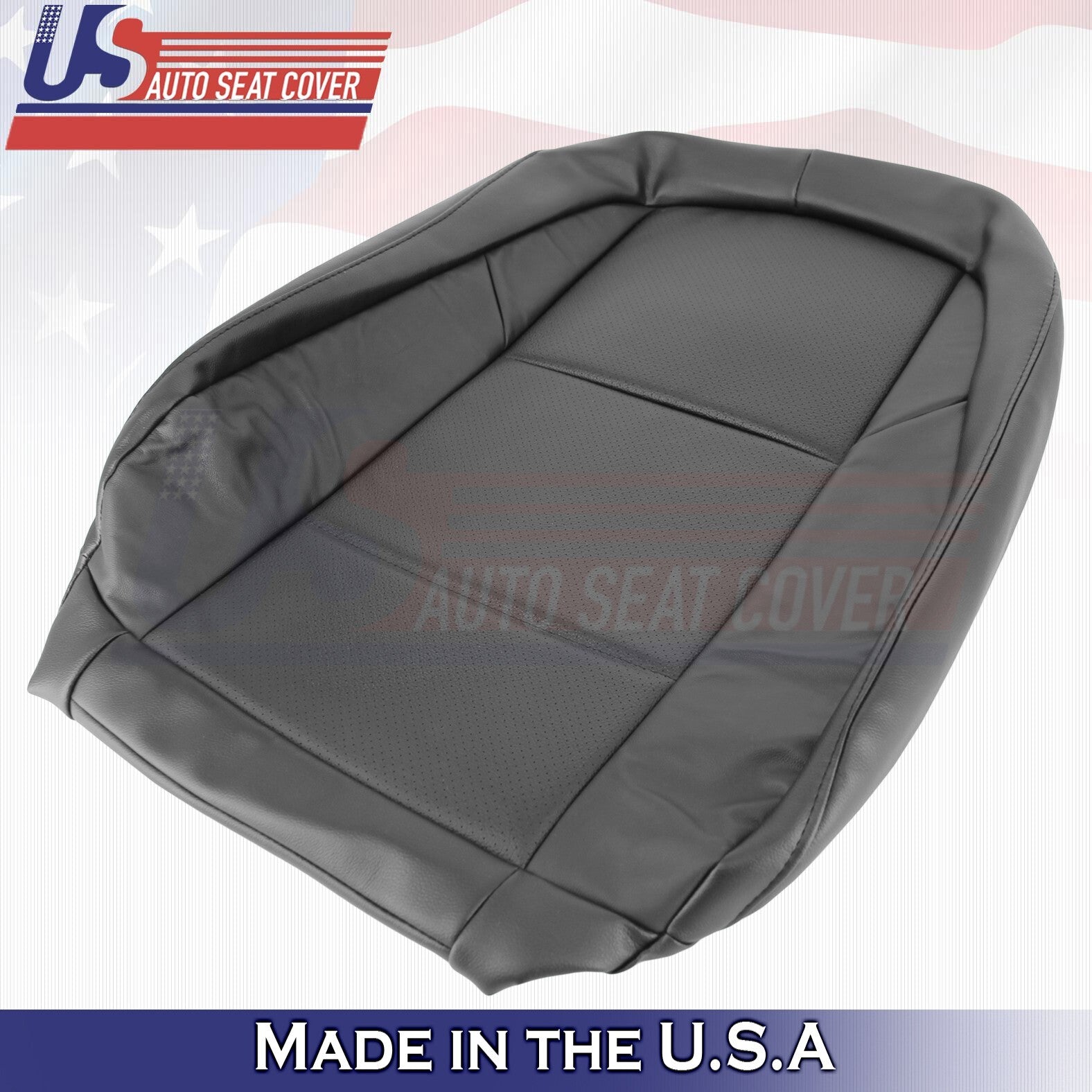2013 to 2018 For Lexus ES350 Driver-Passenger Tops Perf. Leather Cover Black