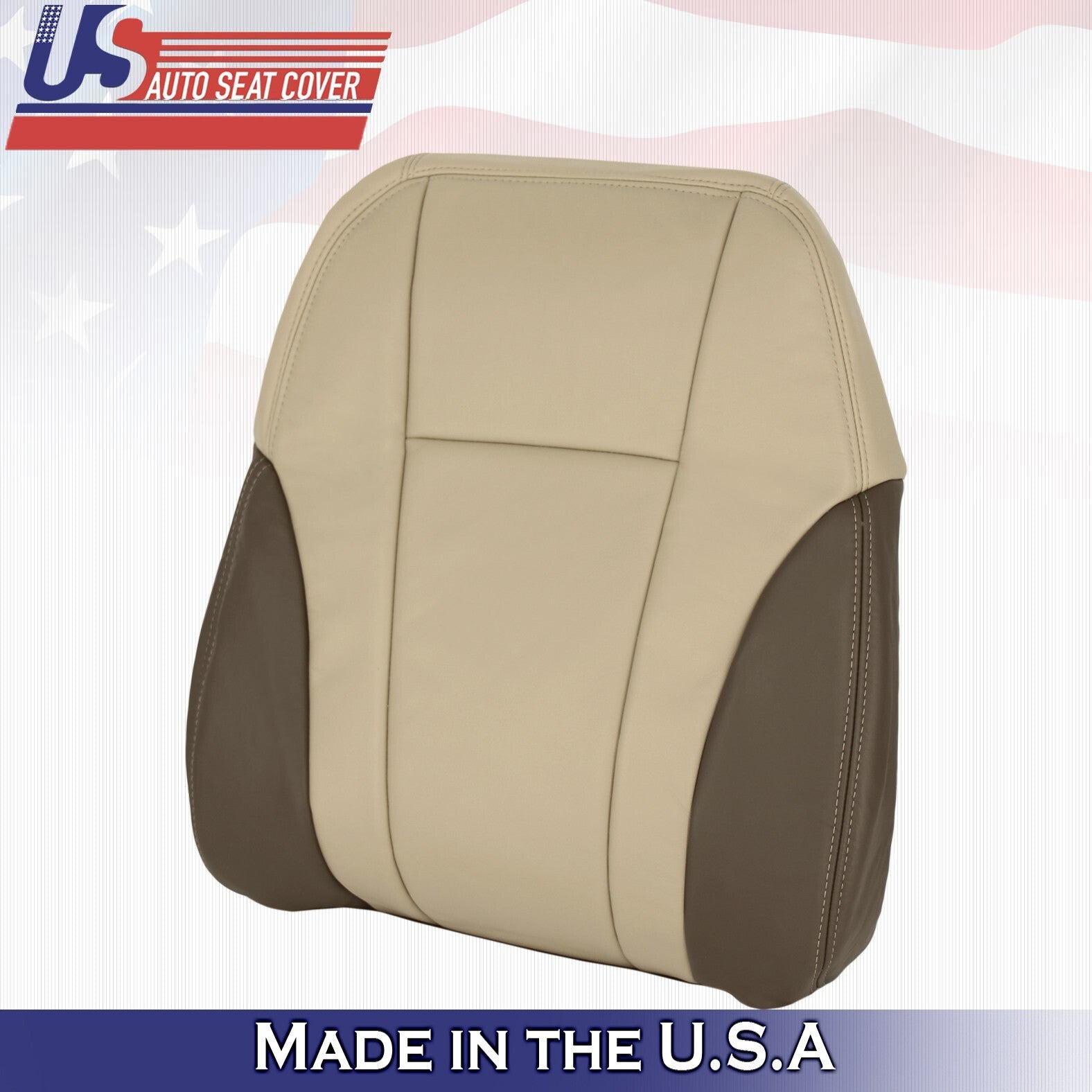 2002 2003 2004 Fits Chevy Trailblazer Passenger Top Leather Seat Cover 2Tone Tan