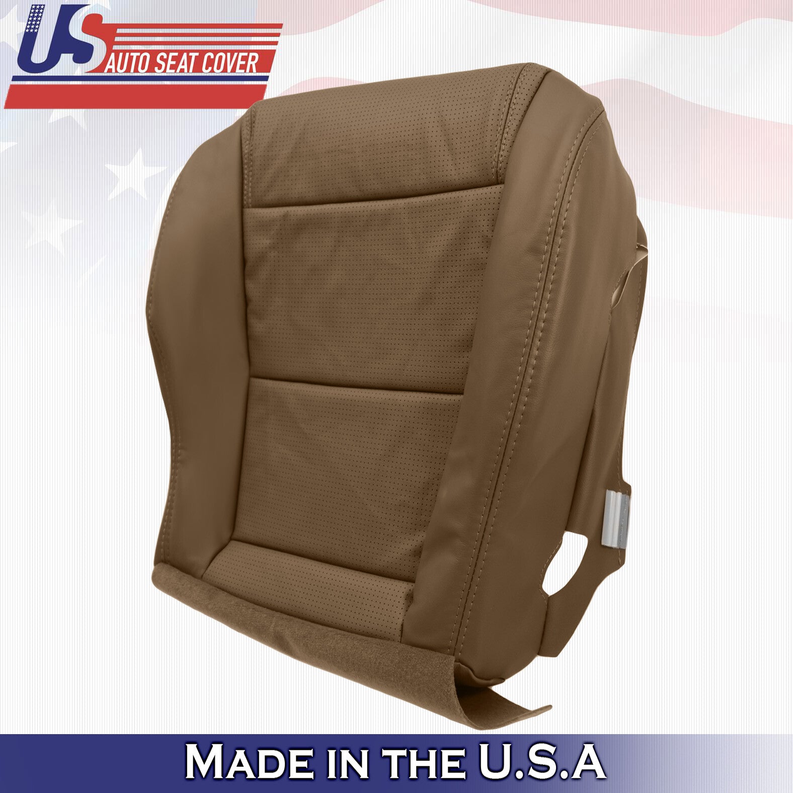 Fits 2001-2006 Acura MDX Driver Bottom Perforated Leather Seat Cover SADDLE TAN