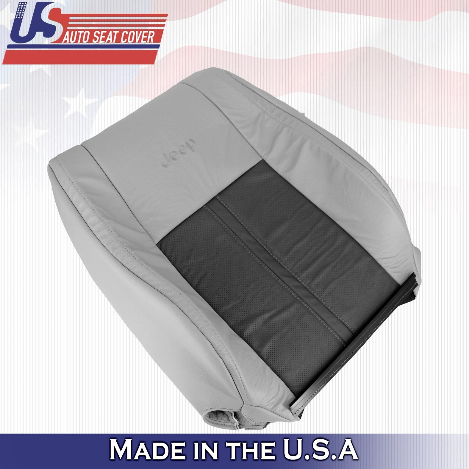 2007 For Jeep Grand Cherokee Limited Driver & Passenger Top Leather Covers Gray