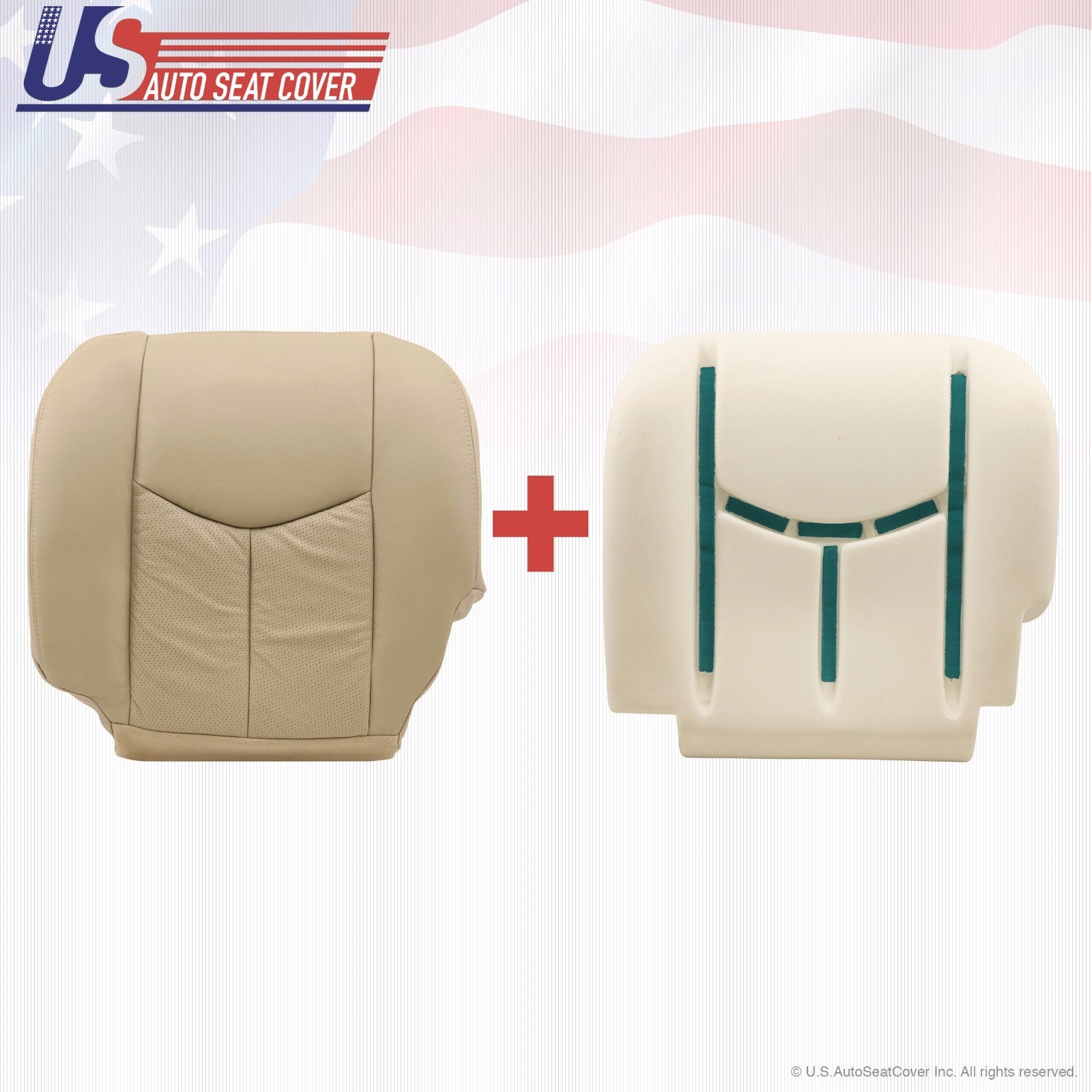 2003-2006 Cadllac Escalade Driver Bottom Leather Seat Cover and Foam Cushion Tan