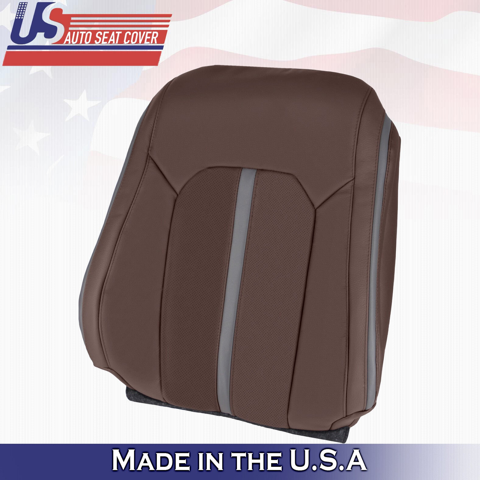 2015 For Ford F150 Platinum Driver & Passenger 2x Top Leather Seat Covers Brown