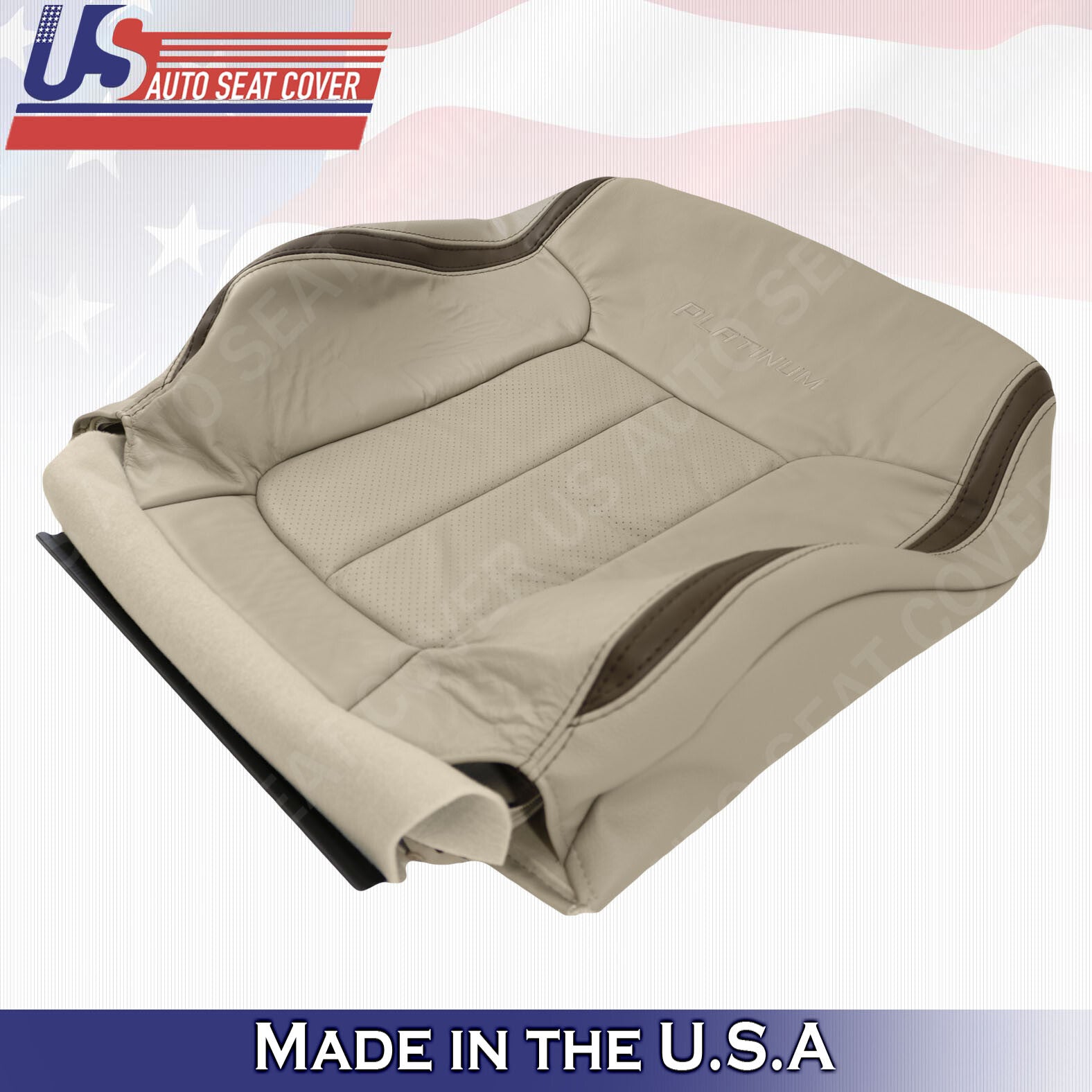 2009 2010 Ford F150 PLATINUM Passenger Top Perforated Leather Seat Cover Gray