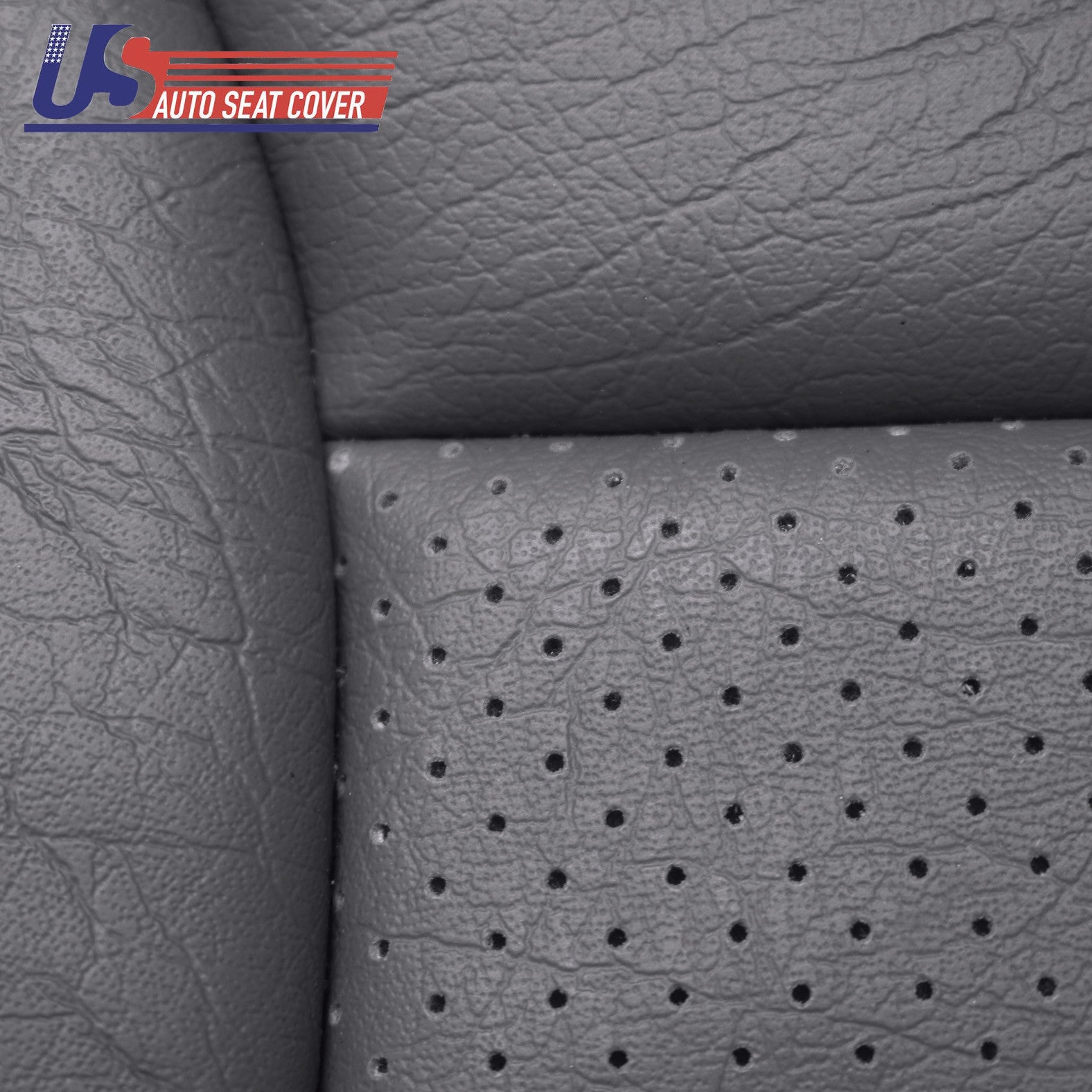 1992 1996 Ford Bronco Base Driver Passenger Bottom Seat Cover Perforated Dk.Gray