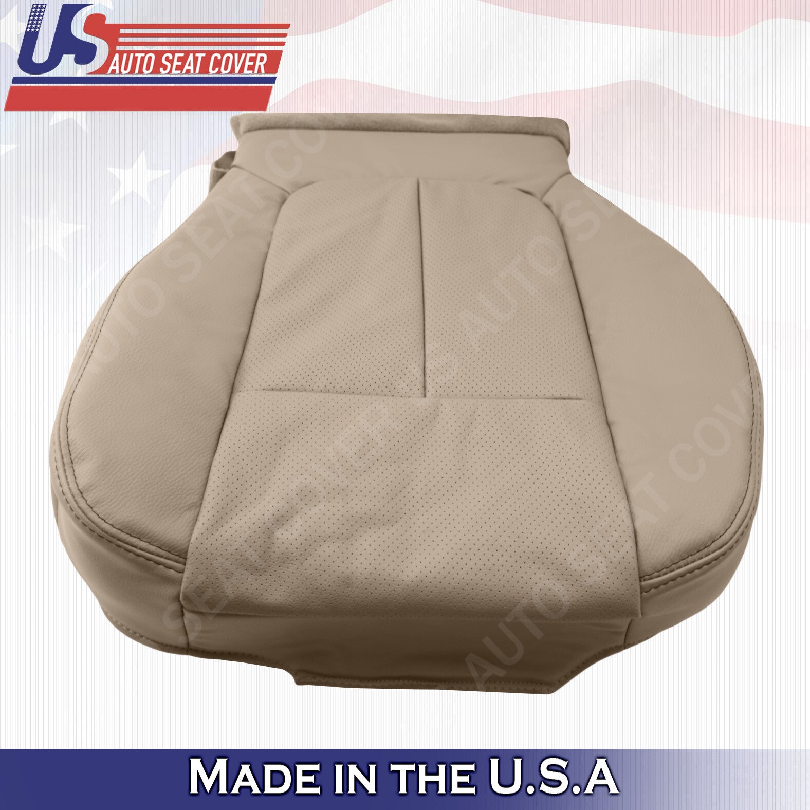 2011 to 2014 Fits Ford F150 Lariat Driver Bottom Perforated Leather Cover Tan