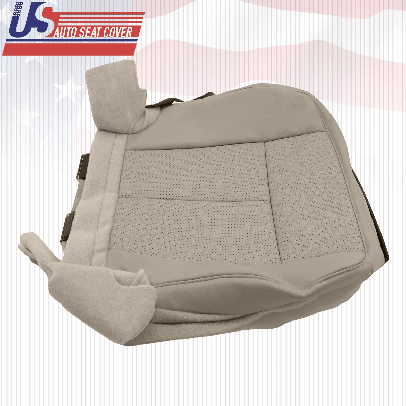 2011 2012 Ford Expedition Driver and Passenger Bottom Leather Seat Cover Gray