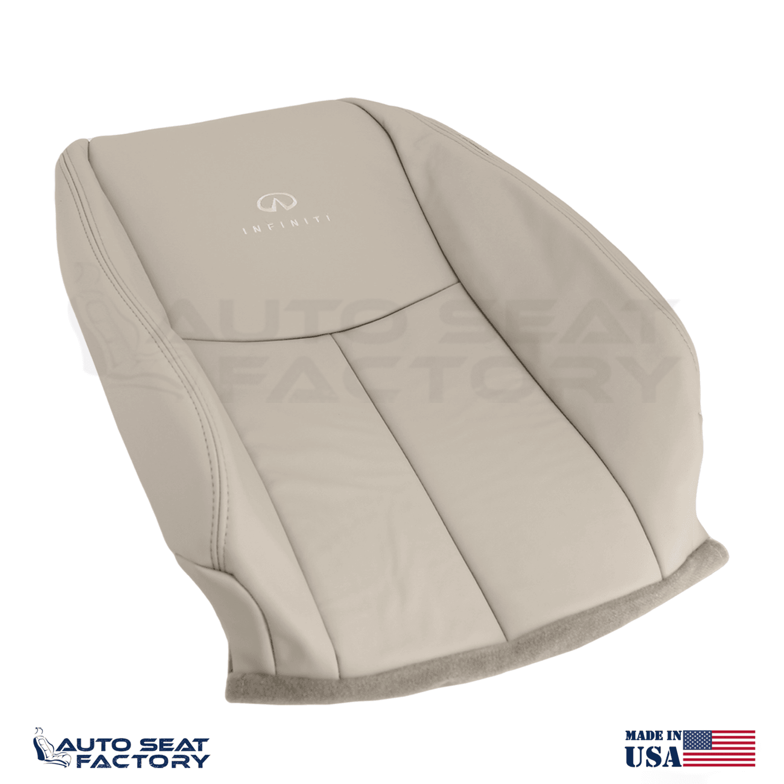 2014 -2020 Fits Infiniti Q50 LEFT & RIGHT Top Wheat Vinyl SOLID Seat Covers 2PCS