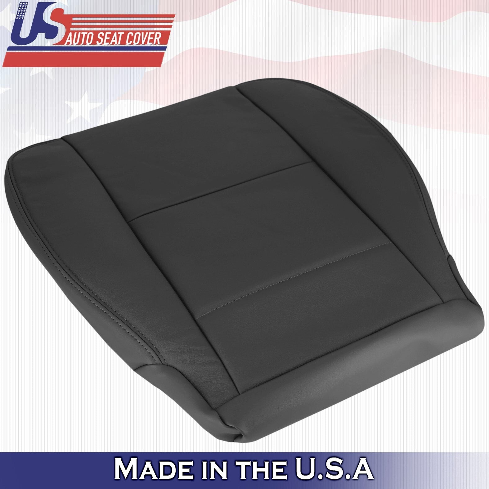2000 to 2004 For Toyota Tundra Driver & Passenger Bottom Leather Seat Covers BLK