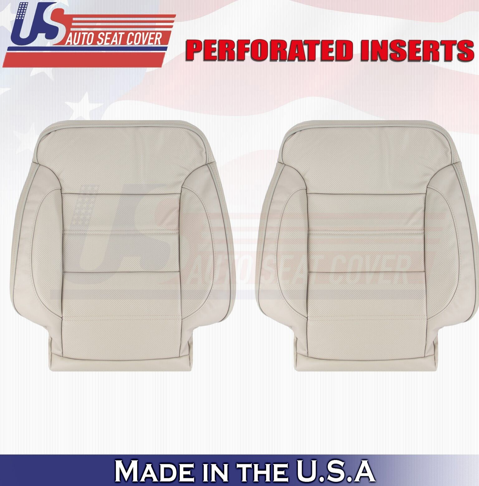 2019 For GMC Yukon Denali Driver & Passenger Top Leather Seat Covers Tan