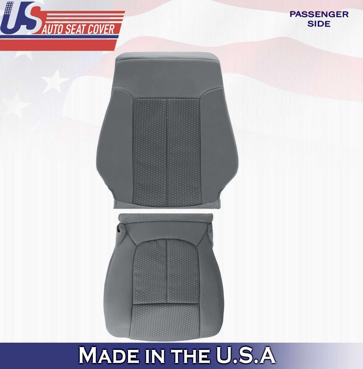2011 2012 2013 For Ford F450 F550 XLT Passenger Top & Bottom Cloth Covers Gray
