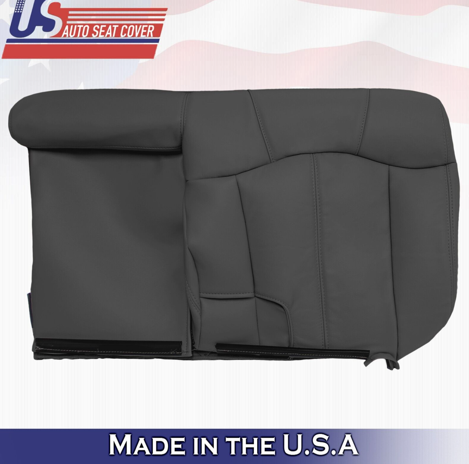 1999-2002 For Chevy Silverado Rear Bench Driver Top Leather Cover Graphite