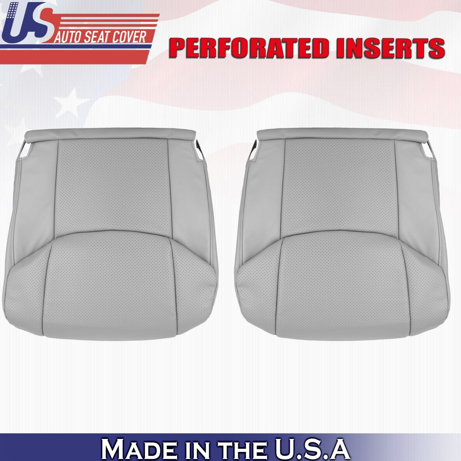 2012 For Toyota Avalon Driver & Passenger Bottom Perforated Leather Covers Gray