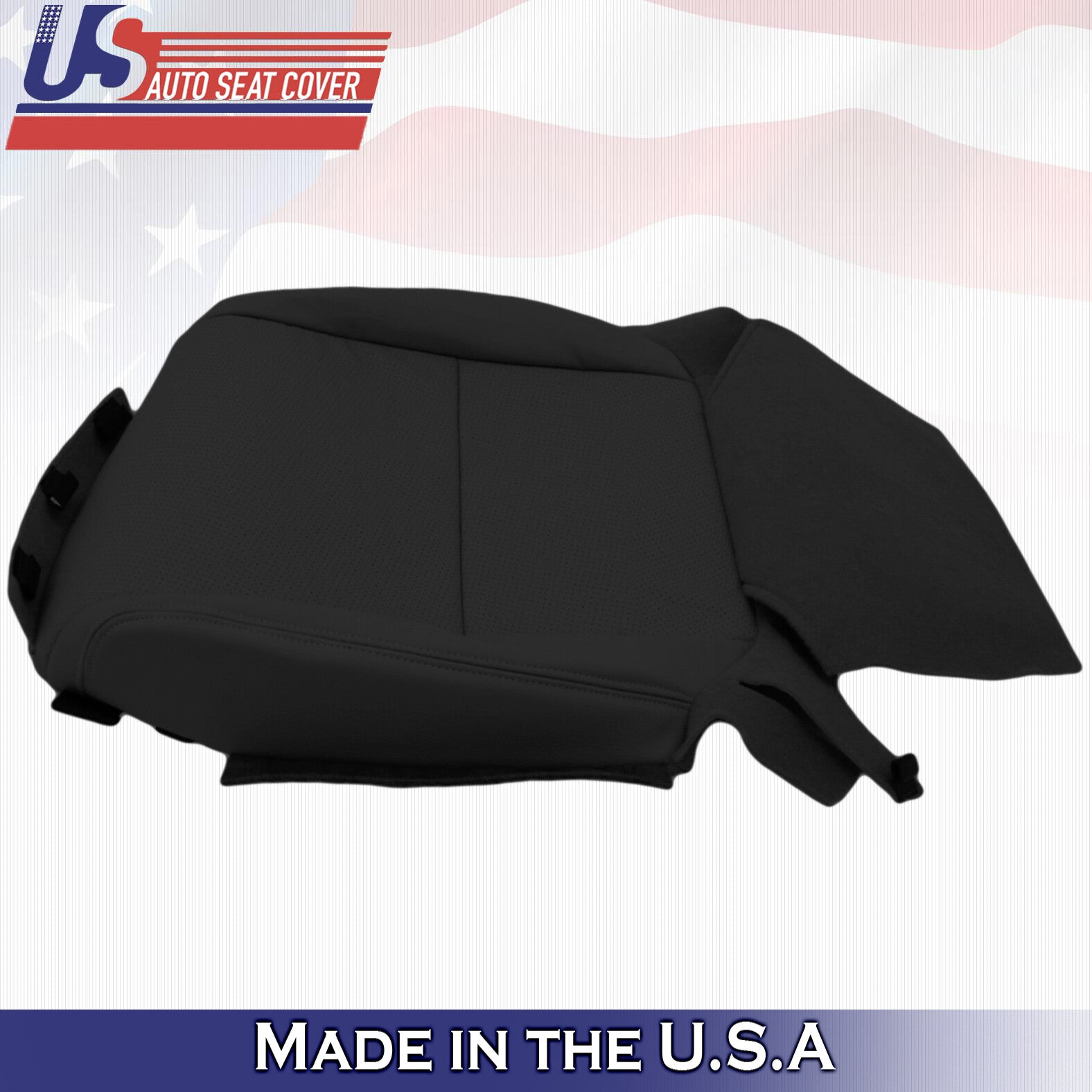 2004 Fits Acura TL Driver Passenger Top & Bottom Perforated Leather Covers BLK