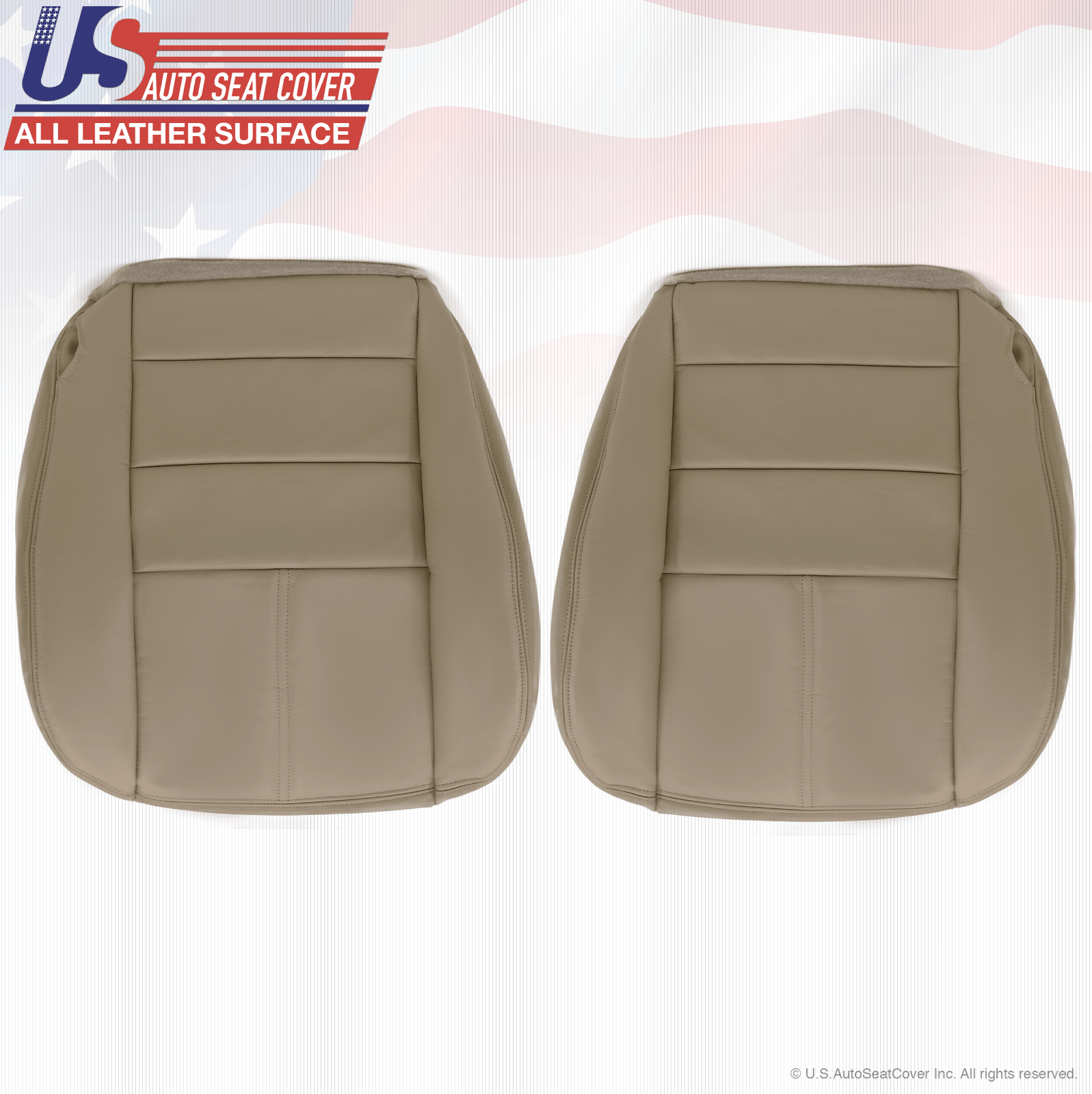 2010 Ford F250 F350 Lariat Driver & Passenger Bottom Leather Seat Cover Tan