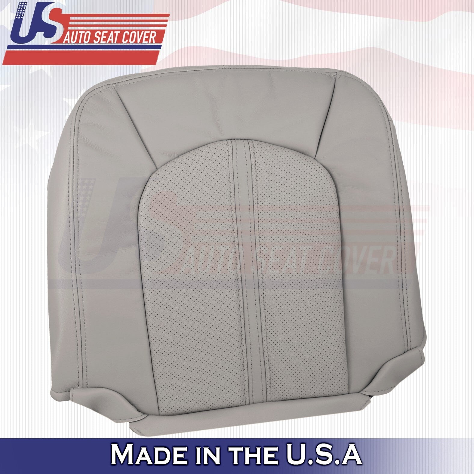 2008 to 2013 For Cadillac CTS Driver & Passenger Bottom Leather Seat Covers Gray